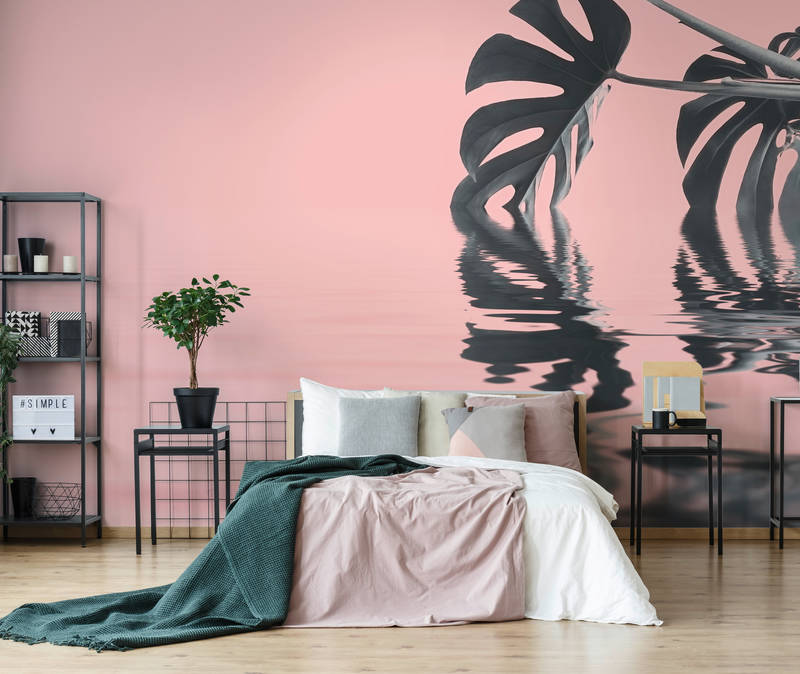 Wandbild-Motiv, Monstera-Blatt, Rosa Wand, Galerie-Backdrop, Schlafzimmer-Dekor