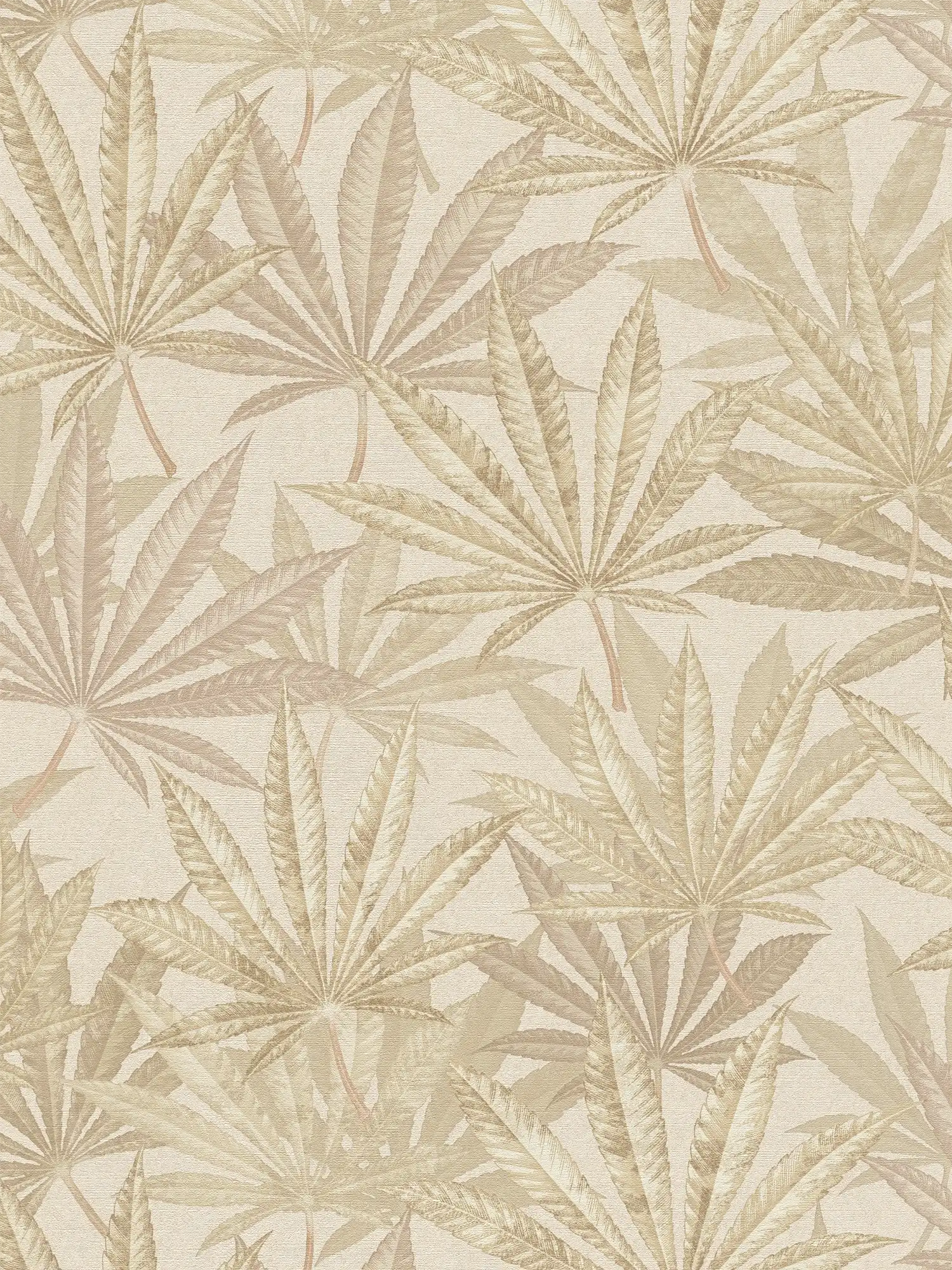         Jungle behang met bladmotief in vintage look - crème, beige
    