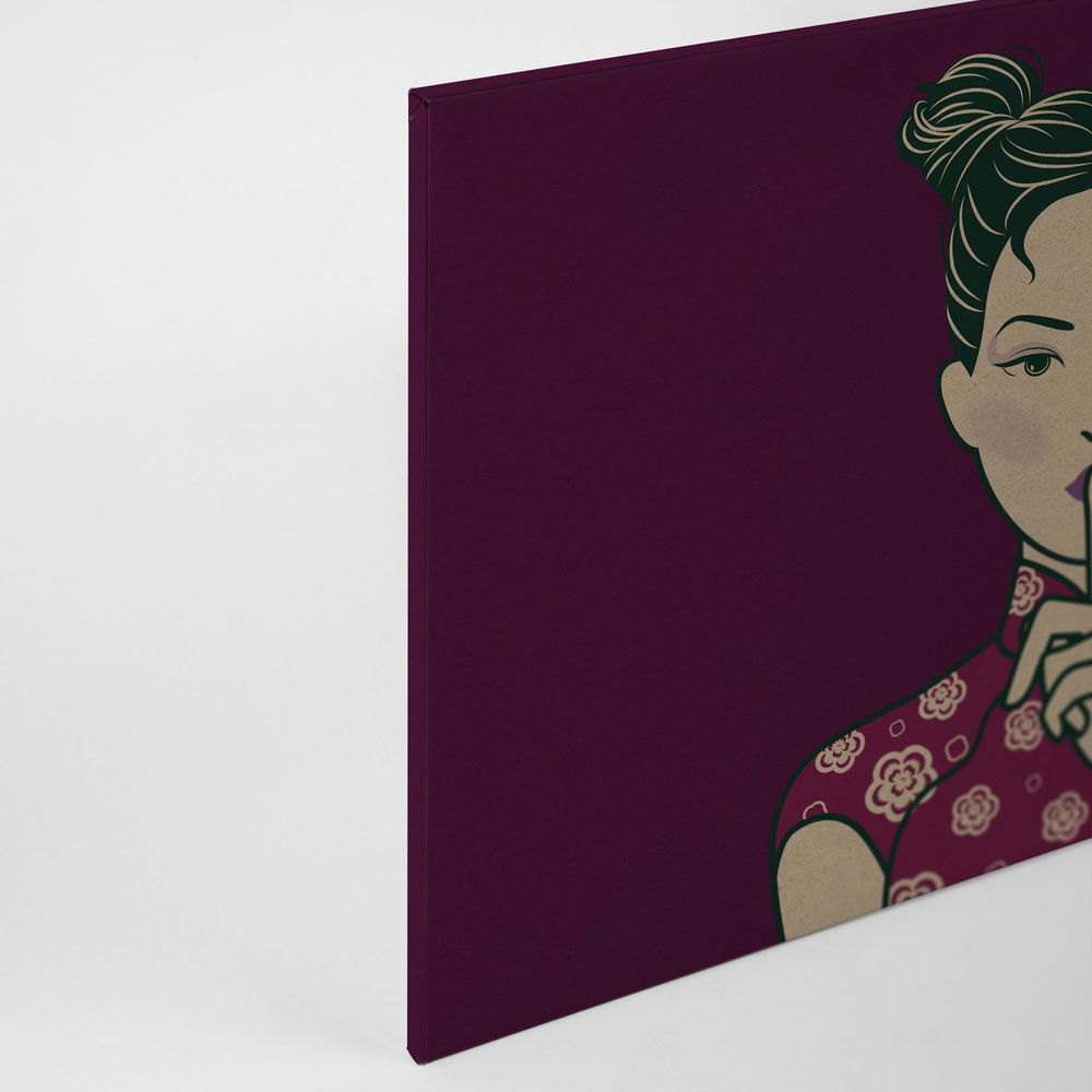             Himari 3 - pssst, Mangastyle auf Leinwandbild in Pappe Struktur – 0,90 m x 0,60 m
        