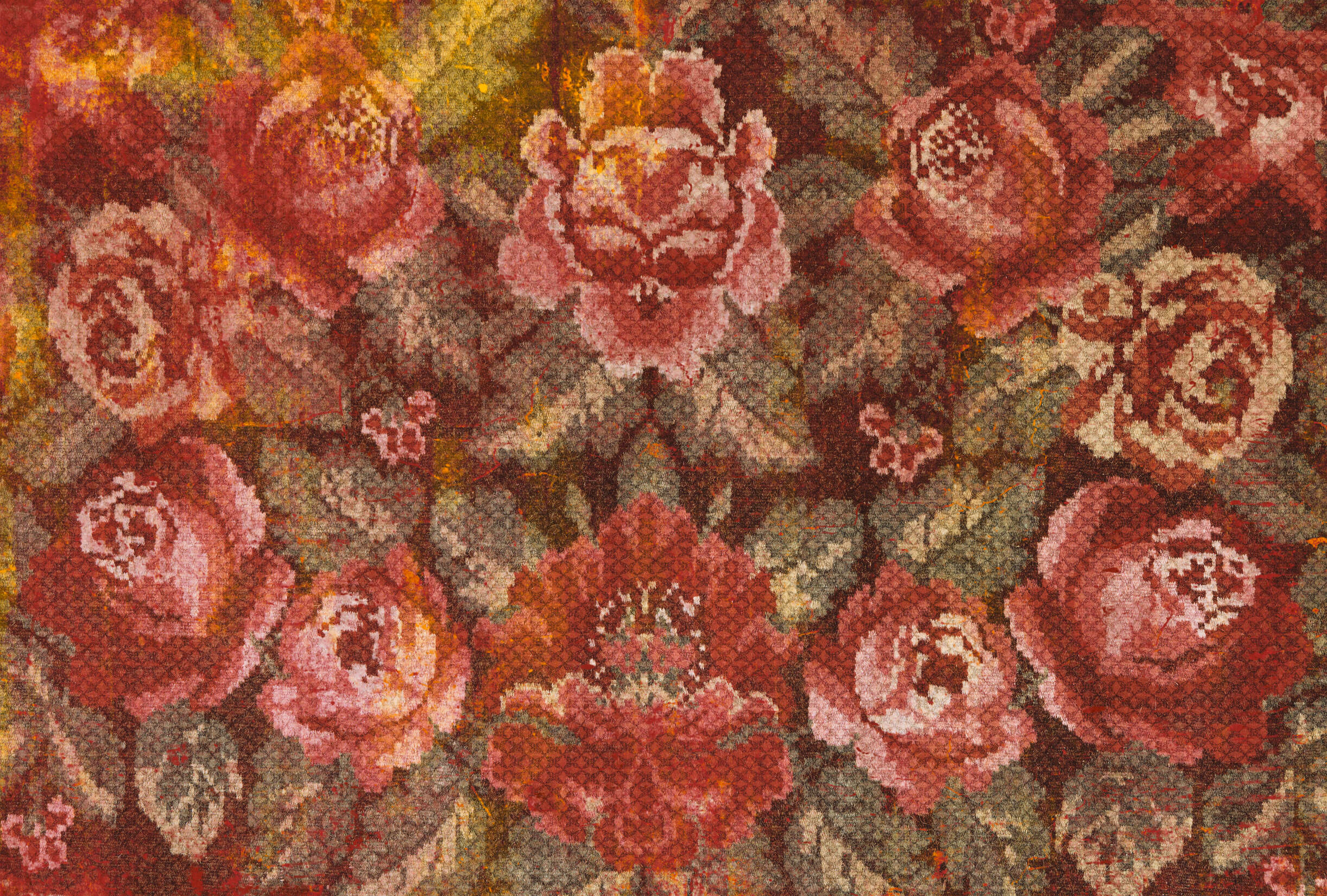 Teppich, Fläche, Blumenmuster, Rot, Muster