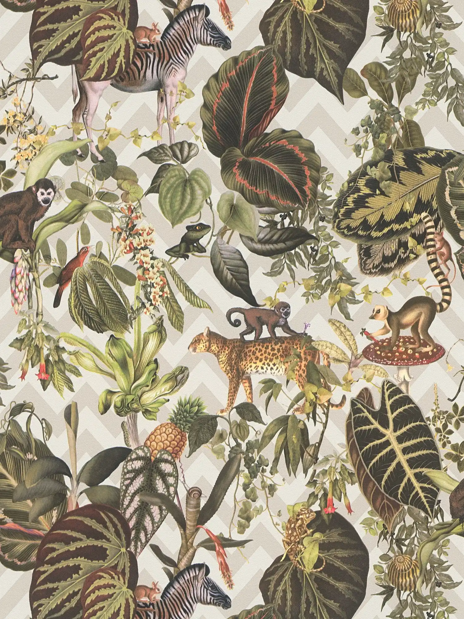         Designer behang MICHALSKY jungle bladeren & dieren - beige, veelkleurig
    