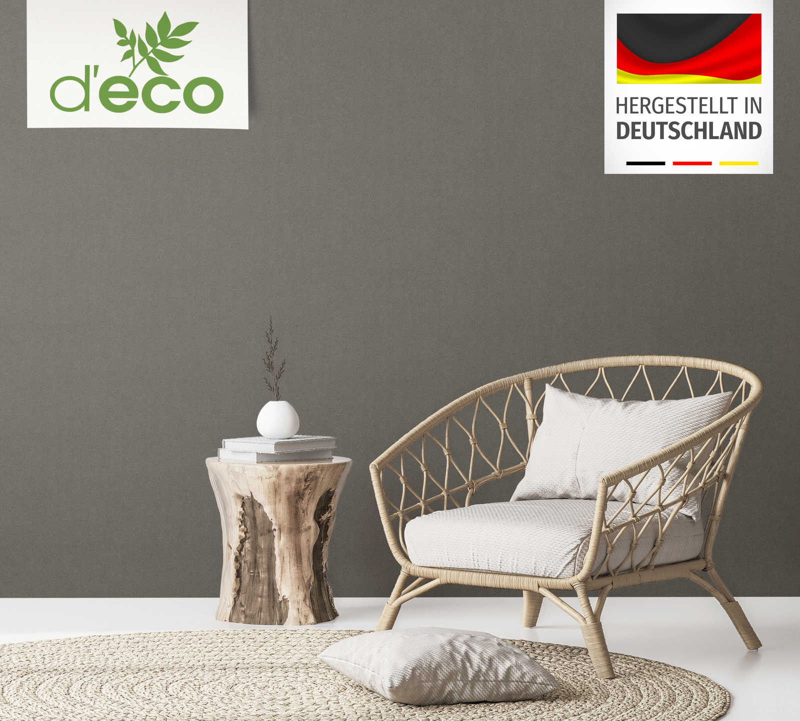             Vliestapete mit feinem Glanzmuster PVC-frei – Gold, Schwarz
        