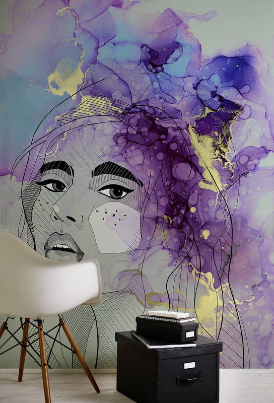 wandbild, wanddeko, porträt, illustration, abstrakt