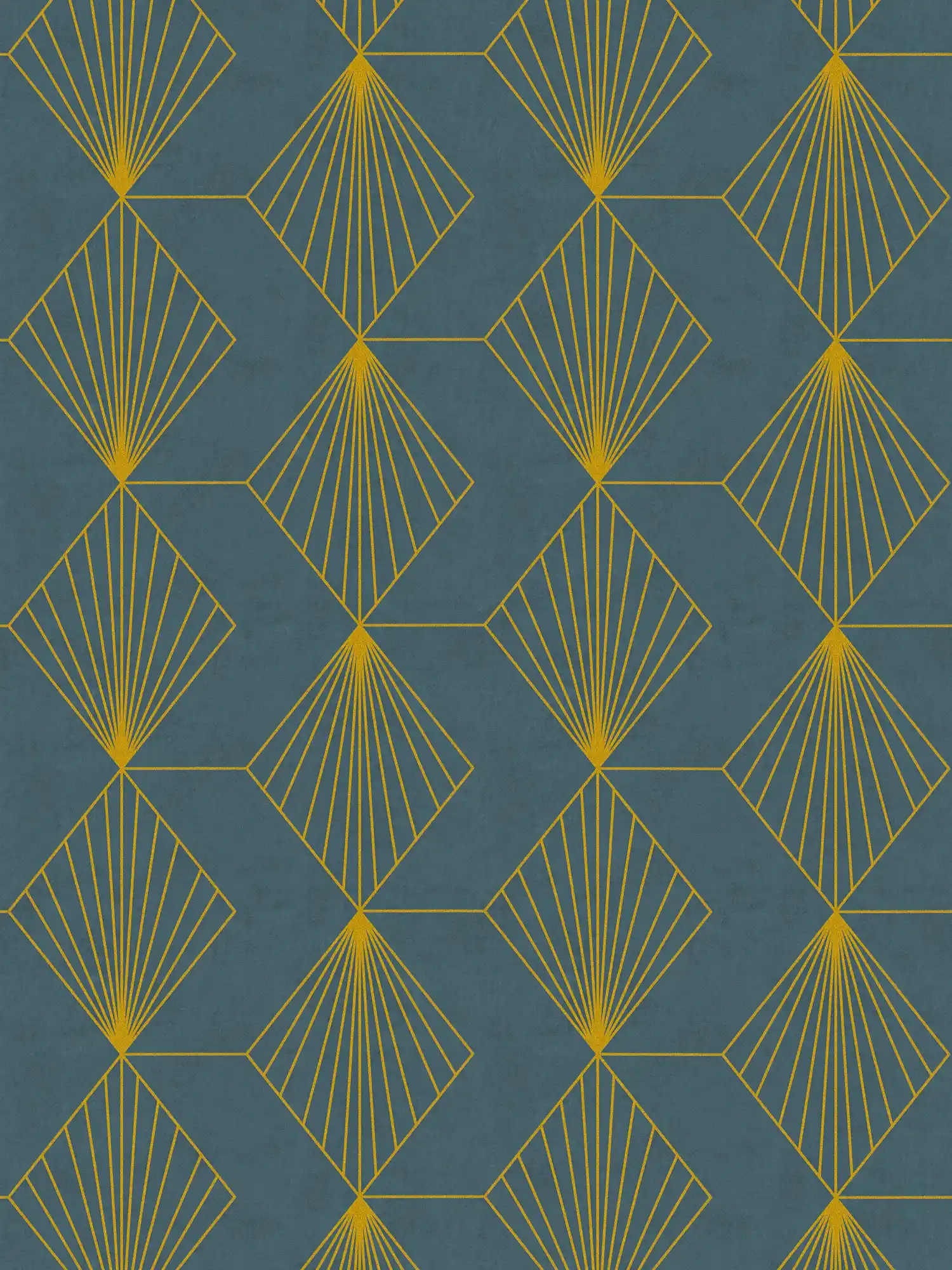         Design non-woven wallpaper with graphic pattern in Art Deco style - petrol, gold
    