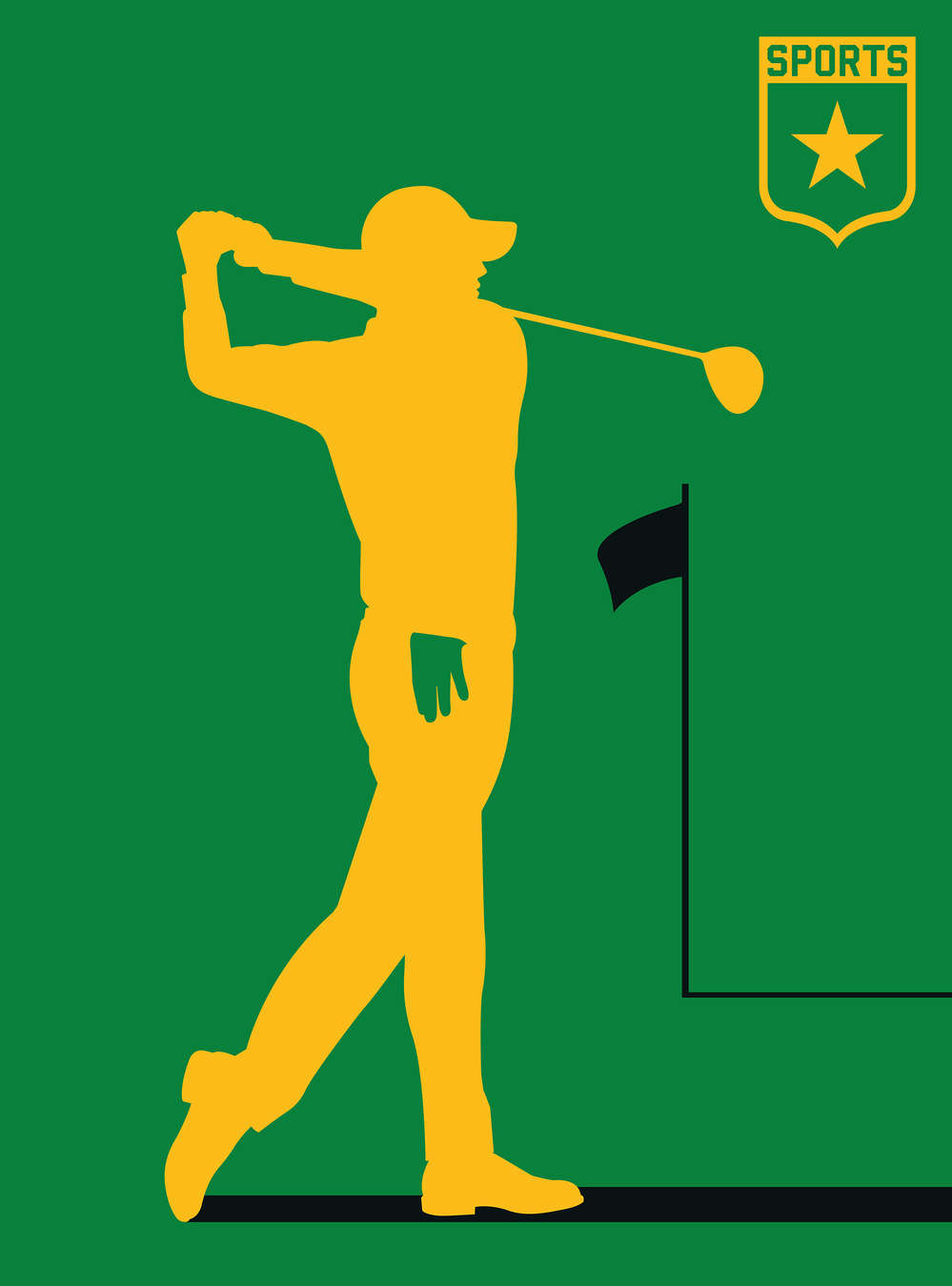 golf, golfer, Schwung, Putter, Grün