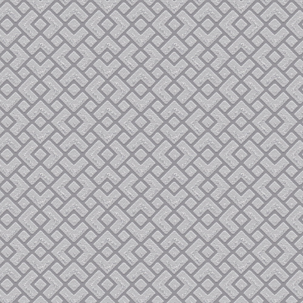            Mustertapete mit Ton-in-Ton Design & Silber-Akzenten – Braun
        