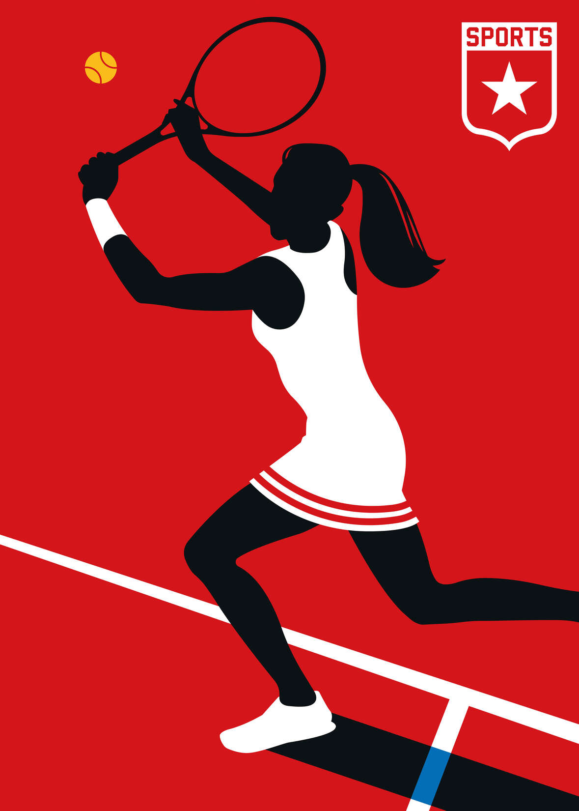 Tennis, Tennisoutfit, Schläger, Athlet, Silhouette