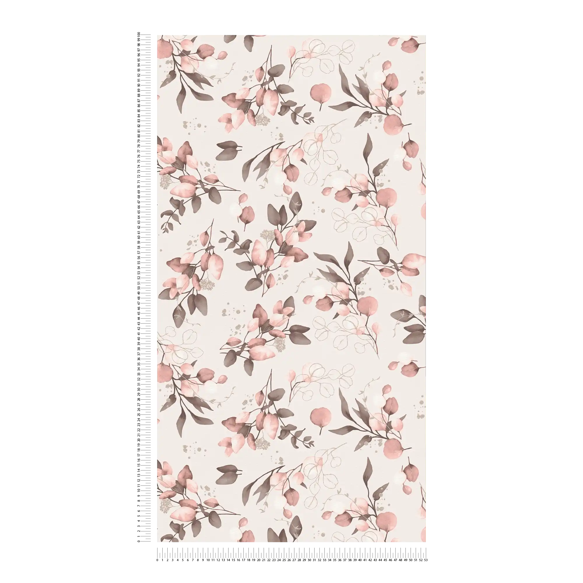 Vliestapete mit zartem Blütenmotiv und Gold-Effekt – Rpsa, Pink, Gold
