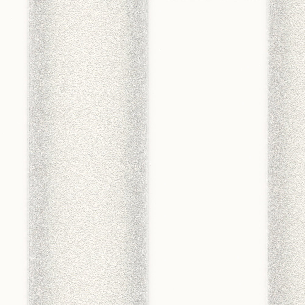             Metallic Tapete mit plastischem Streifenmuster – Grau, Weiß
        