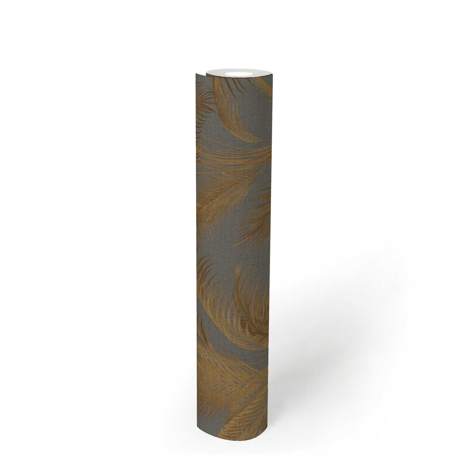 MICHALSKY Vliestapete mit Palmenblättern und goldenen Akzenten – Grau, Gold, Metallic