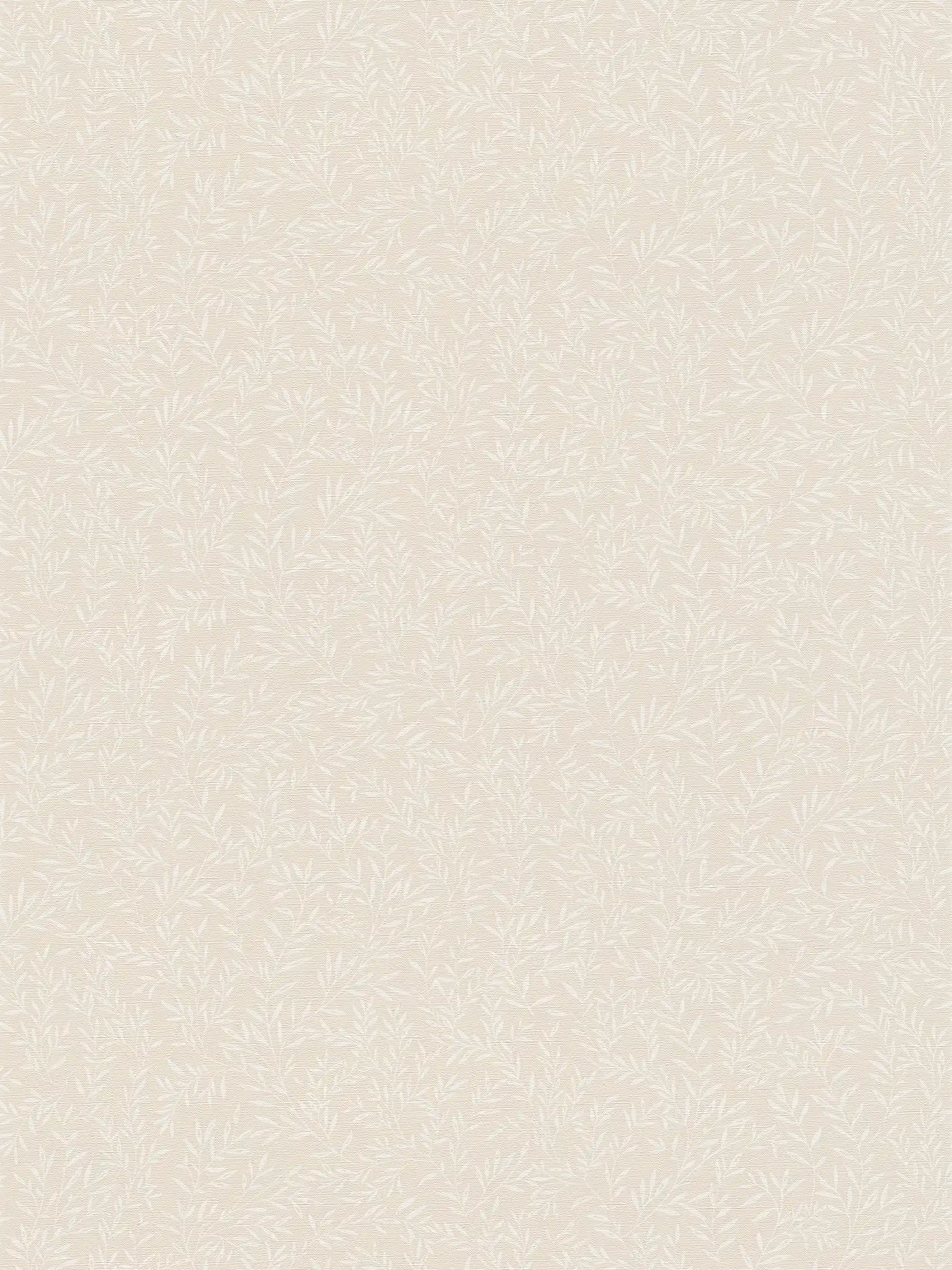 Landhaus Tapete mit Ranken Muster – Beige, Weiß