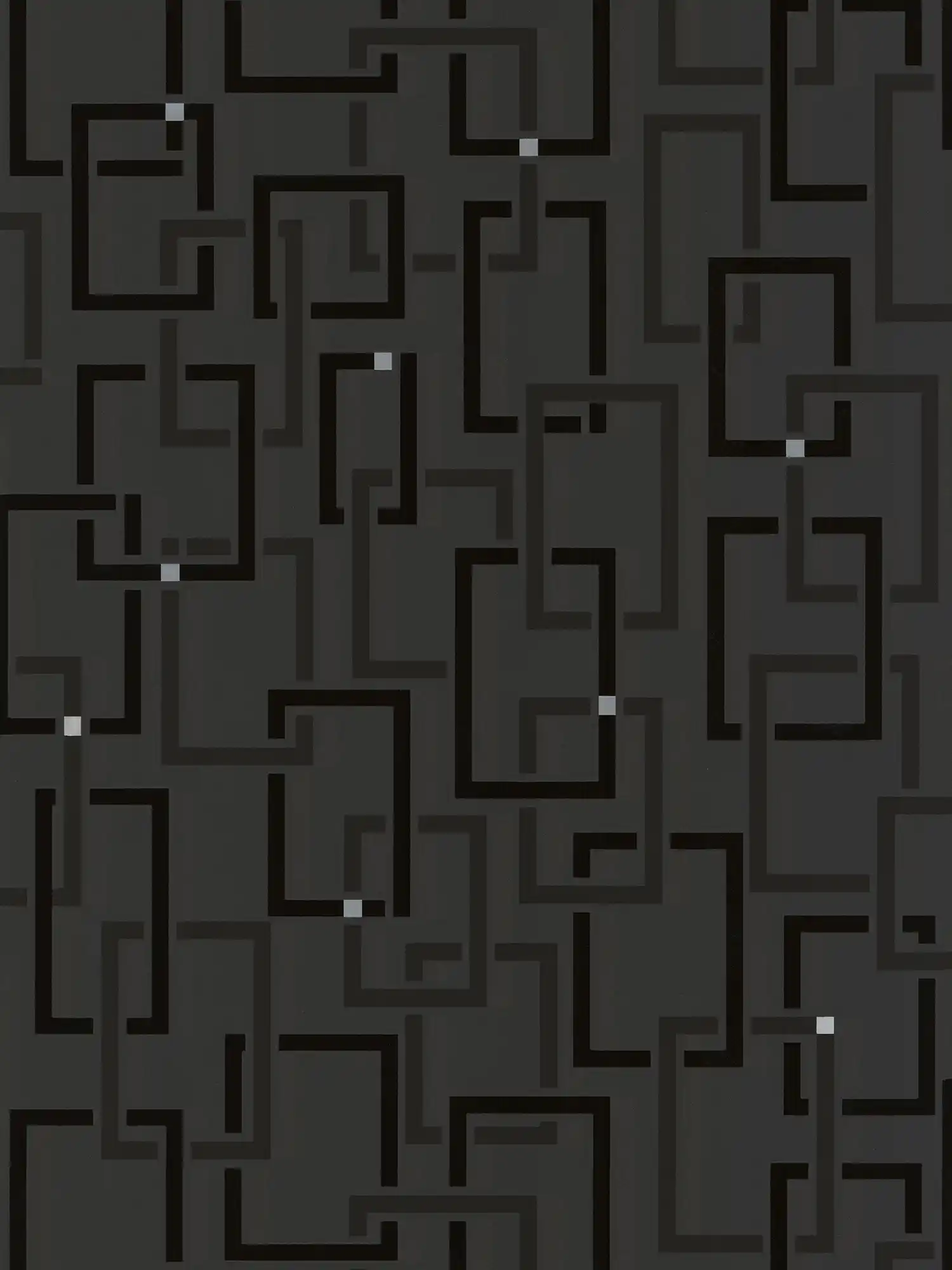         Design wallpaper retro style, pattern & 3D effect - black, silver
    