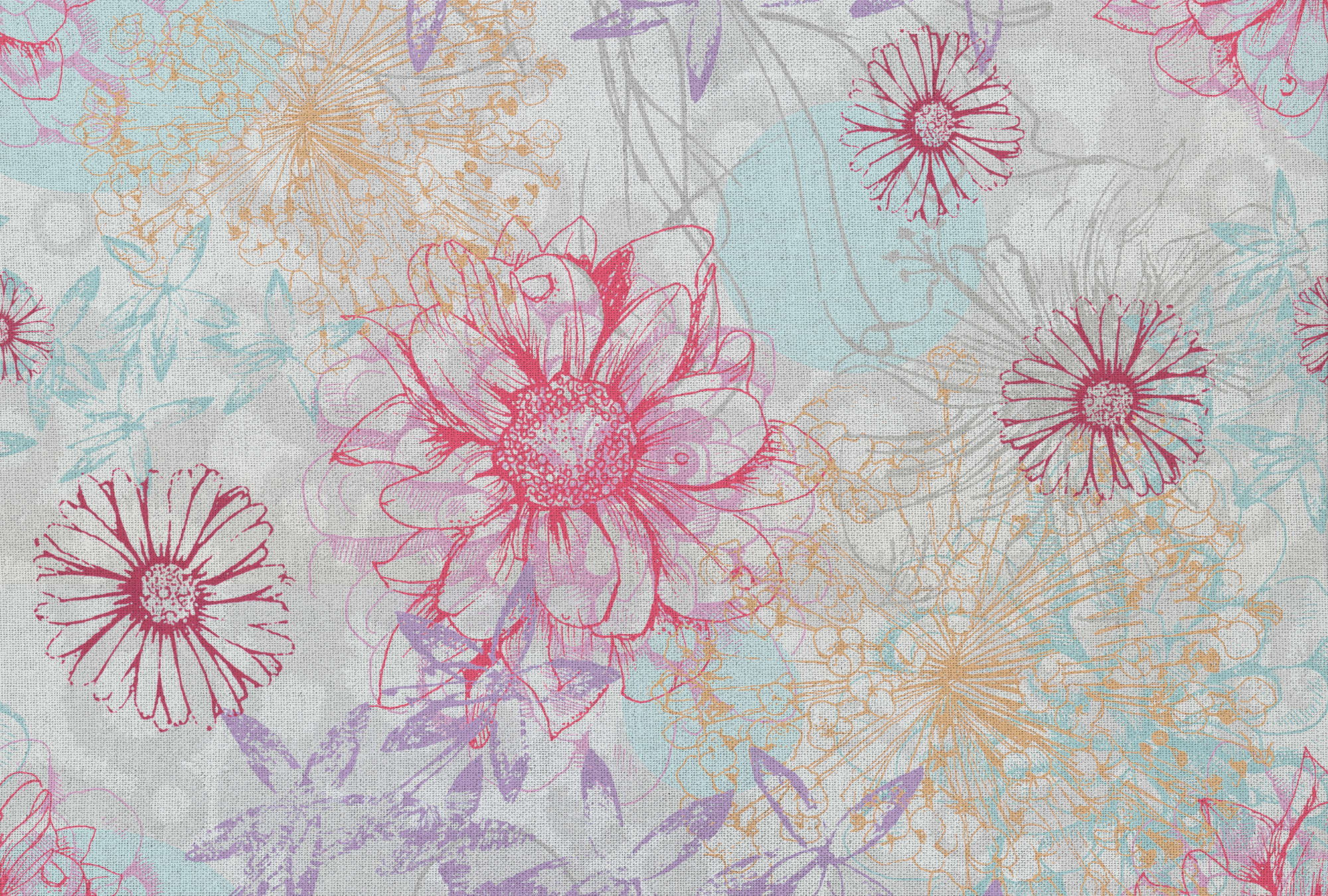 Muster, Dekoration für Zuhause, Leinen, Florales Design, Textur