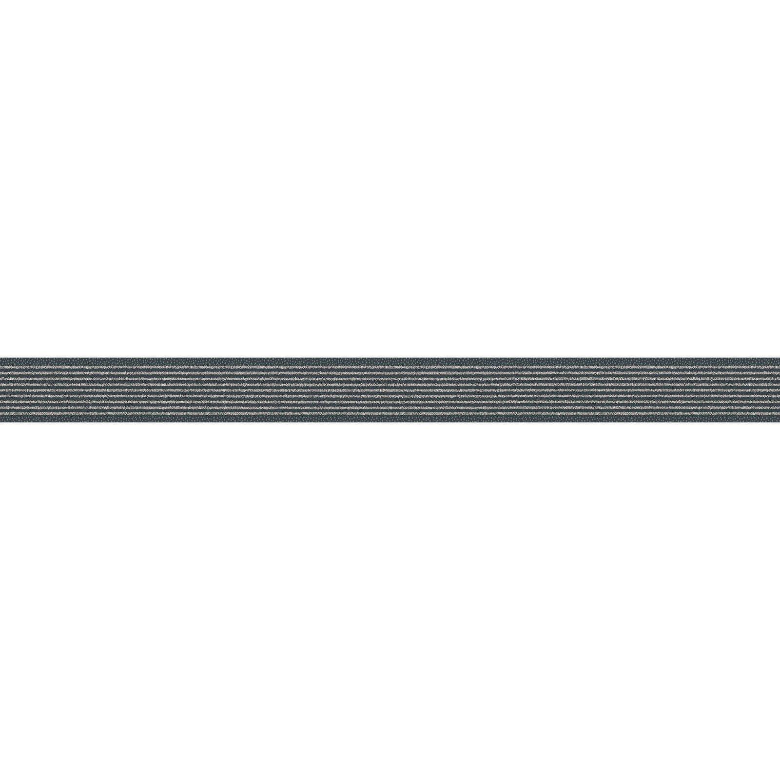 Bordure lignée avec effet scintillant - noir, argenté
