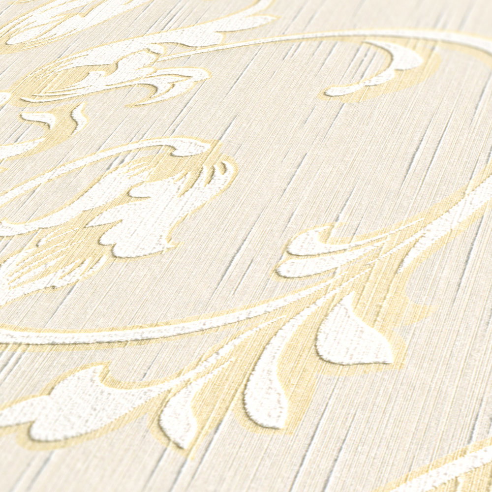 Hermitage Tapete mit floralem Ornament – Beige, Creme