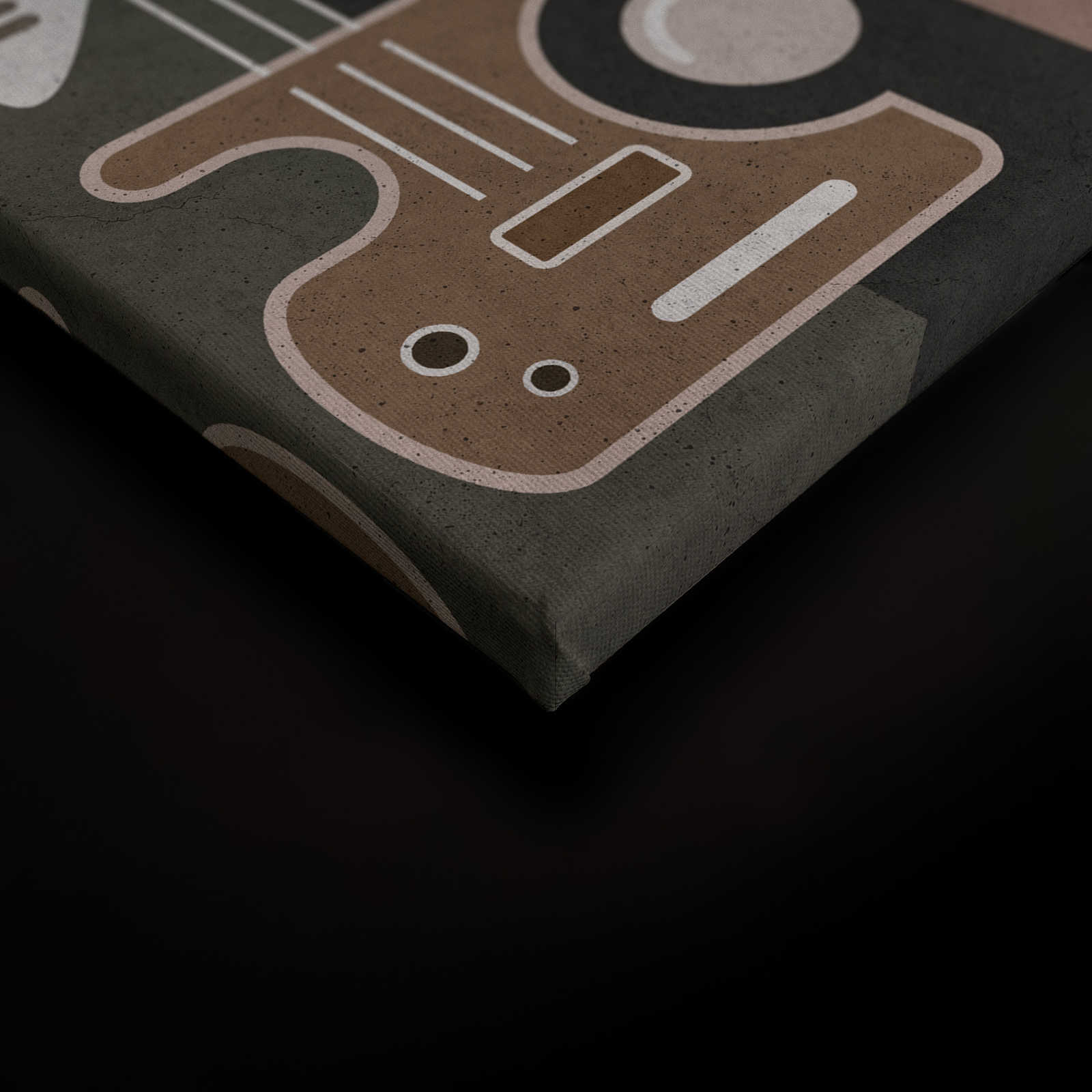             Wall of sound3 - Abstraktes Leinwandbild mit Gesichtern- Struktur Beton – 0,90 m x 0,60 m
        