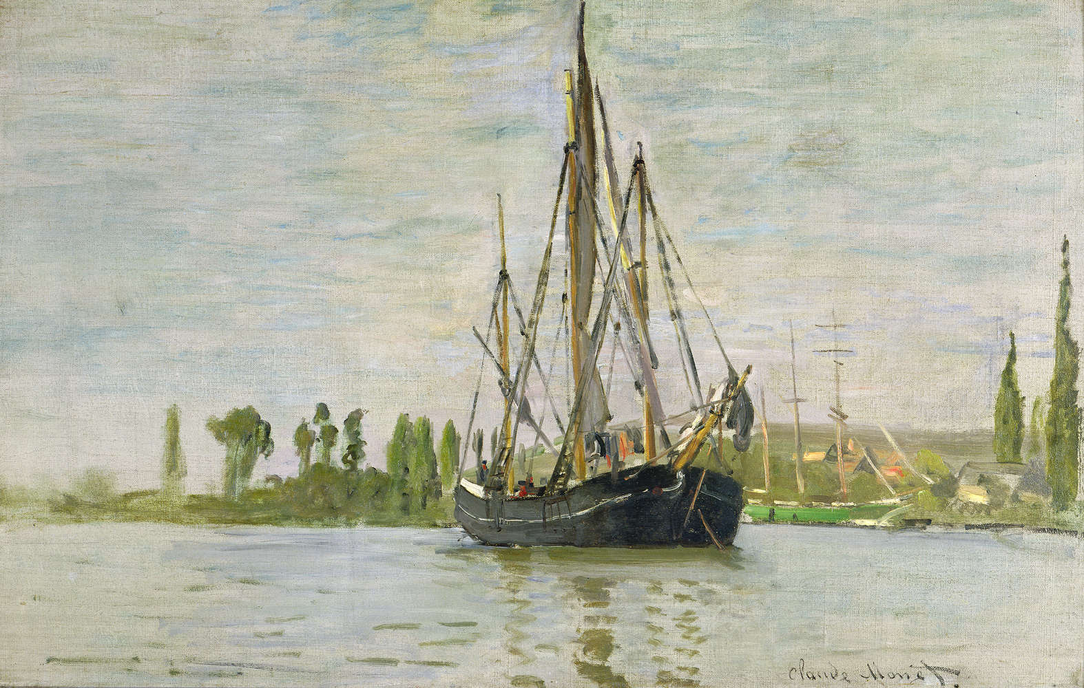 Kunst, Malerei, Boot, Segelboot, Fahrzeug