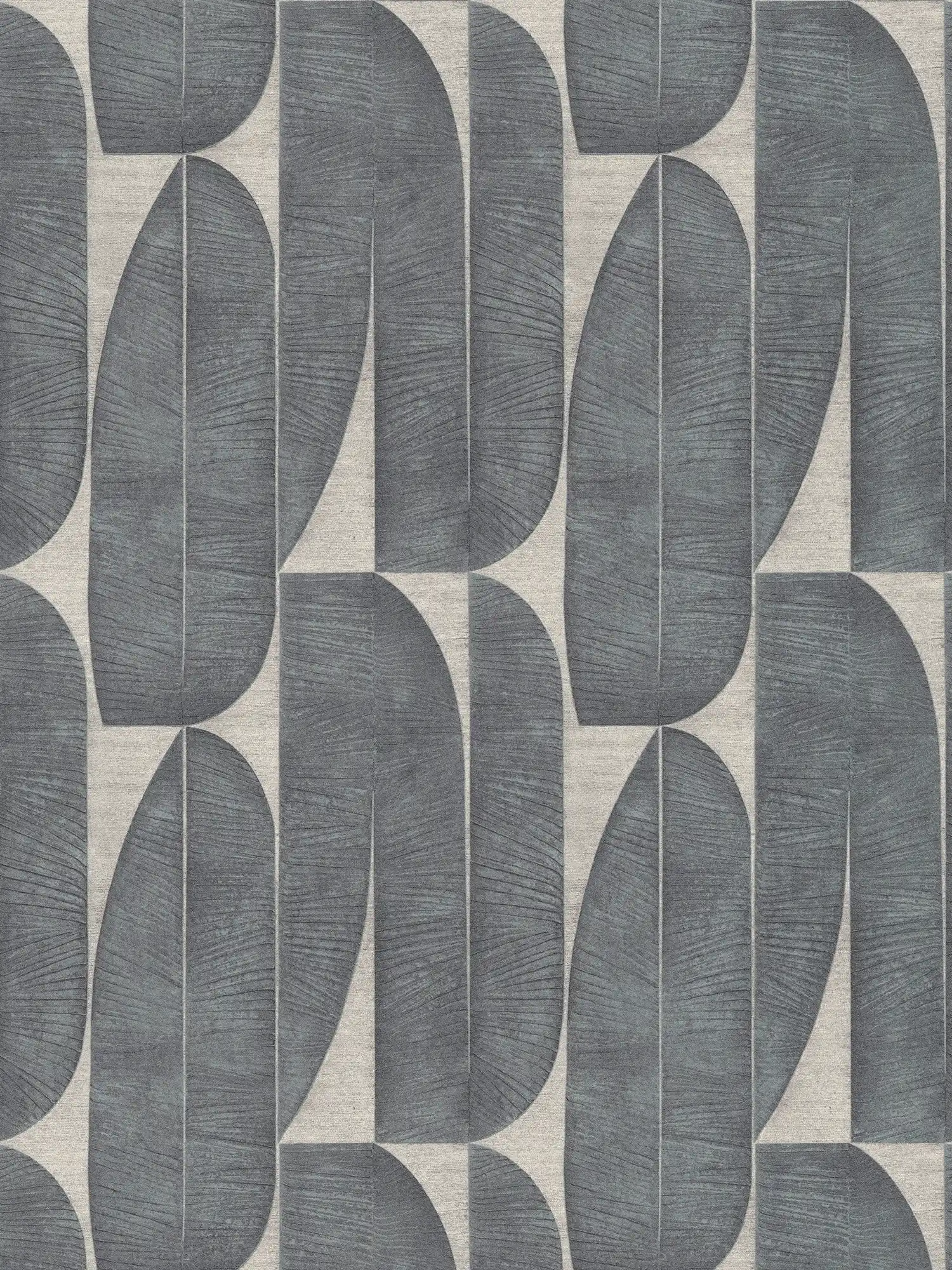 Vliestapete mit geometrischer Bemusterung in Blatt Optik – Beige, Schwarz