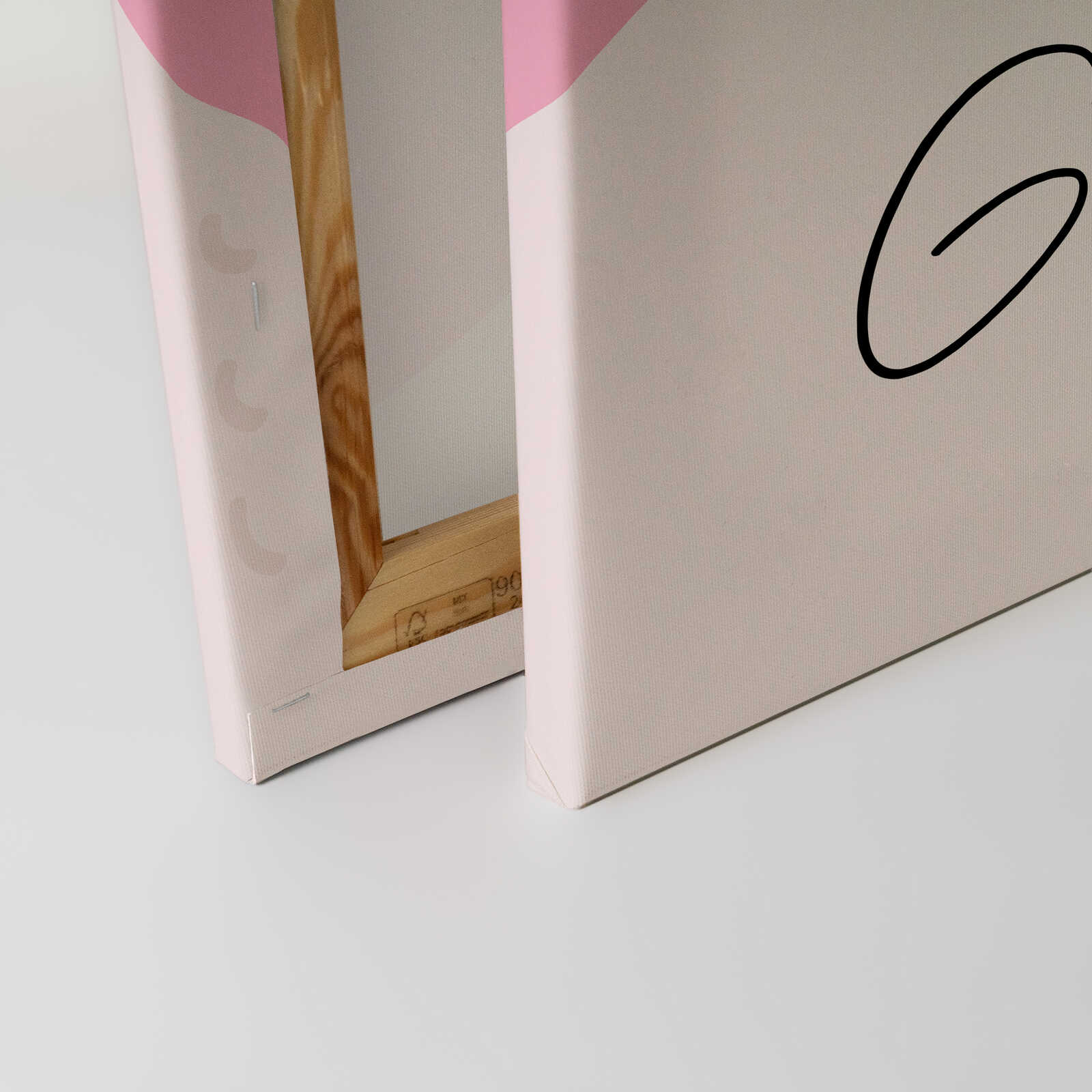             Hoofd omhoog, prachtig - Inspirerende zwaanillustratie op canvas - 30 x 45 cm - Roze, Wit
        