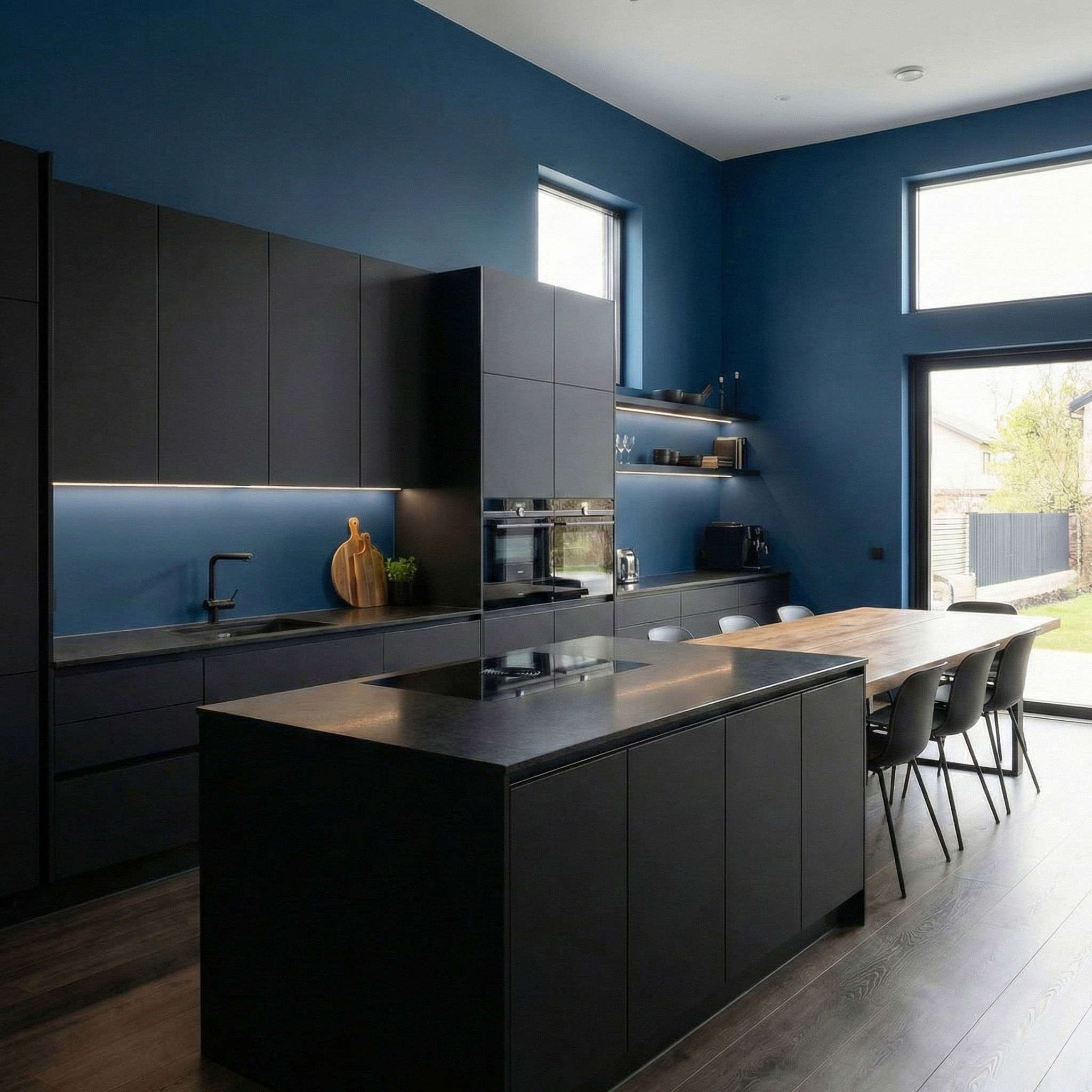 Drinnen, Innenarchitektur, Küche, Kücheninsel, Waschbeckenarmatur