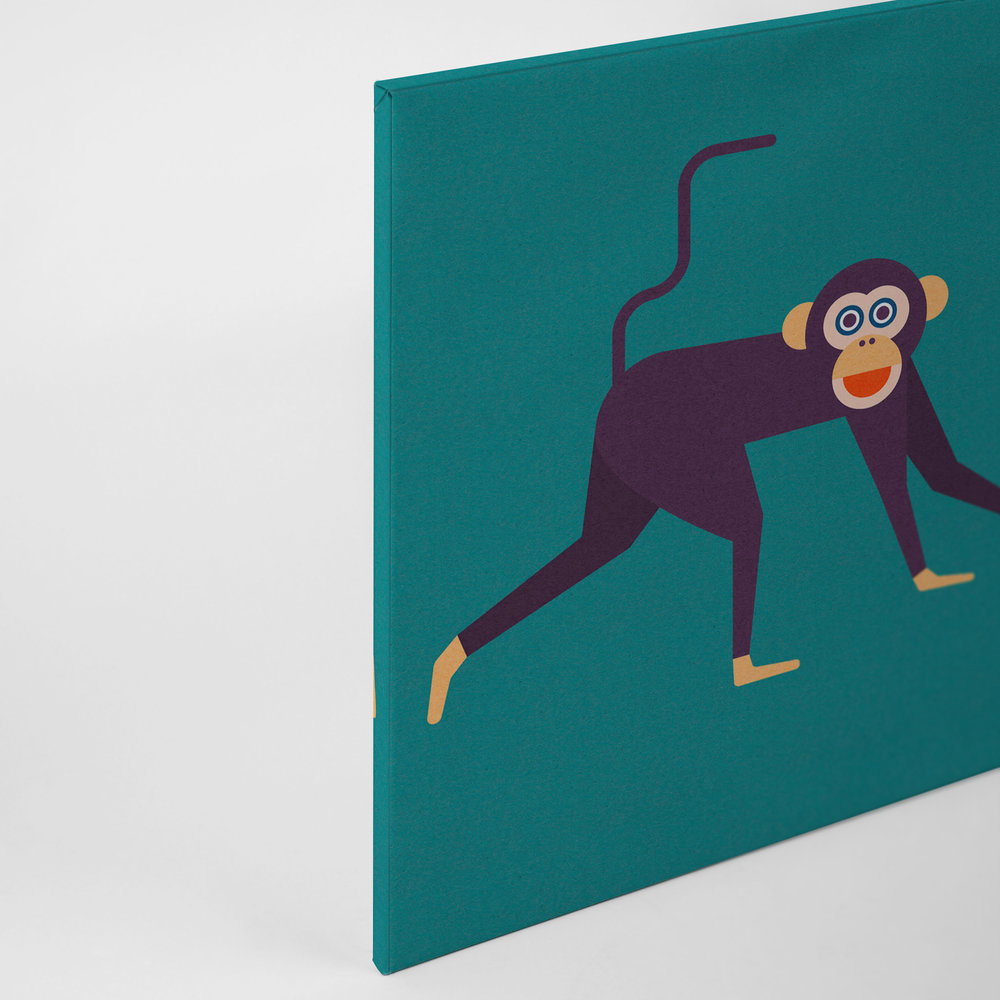             Monkey Business 1 - Leinwandbild in Pappe Struktur, Affen-Bande im Comic-Stil – 0,90 m x 0,60 m
        