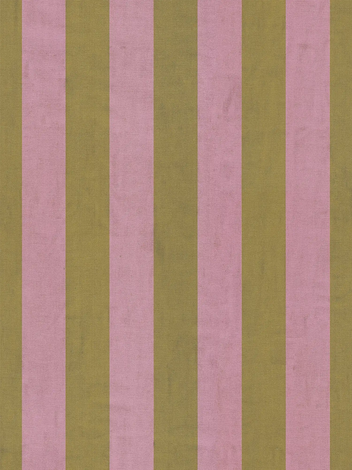 Stilvolle Vliestapete mit klassischem Streifendesign, einfach strukturiert – Rosa, Gold