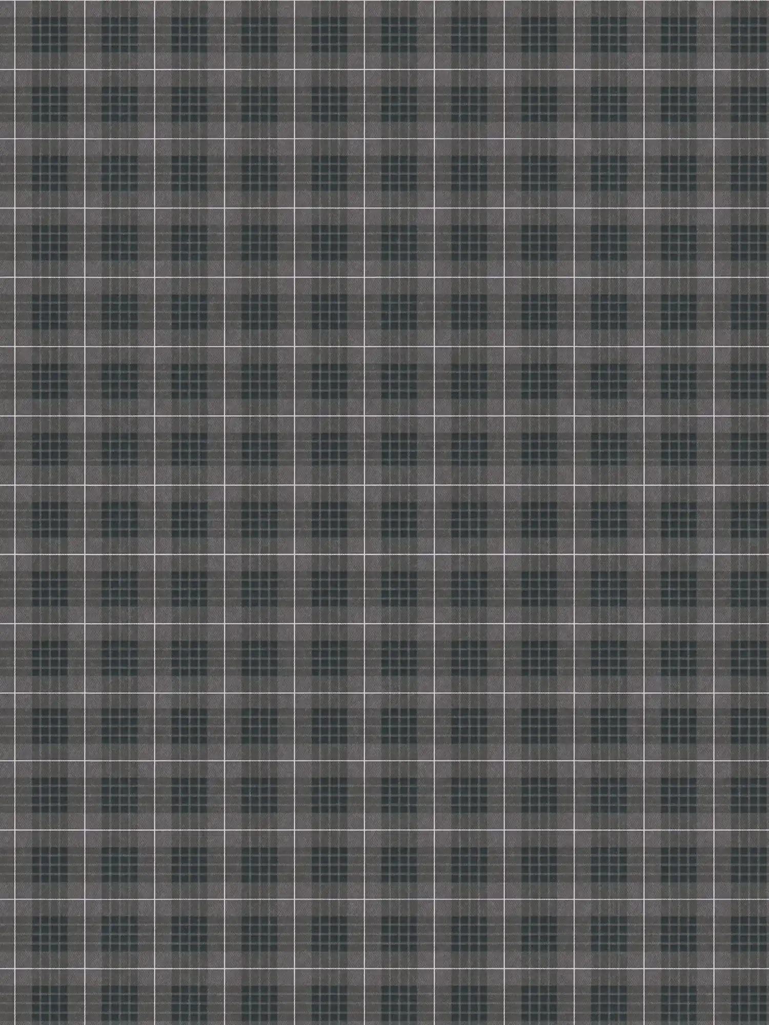         Tapete mit karierter Schottenmuster Stoffoptik – Grau, Weiß
    