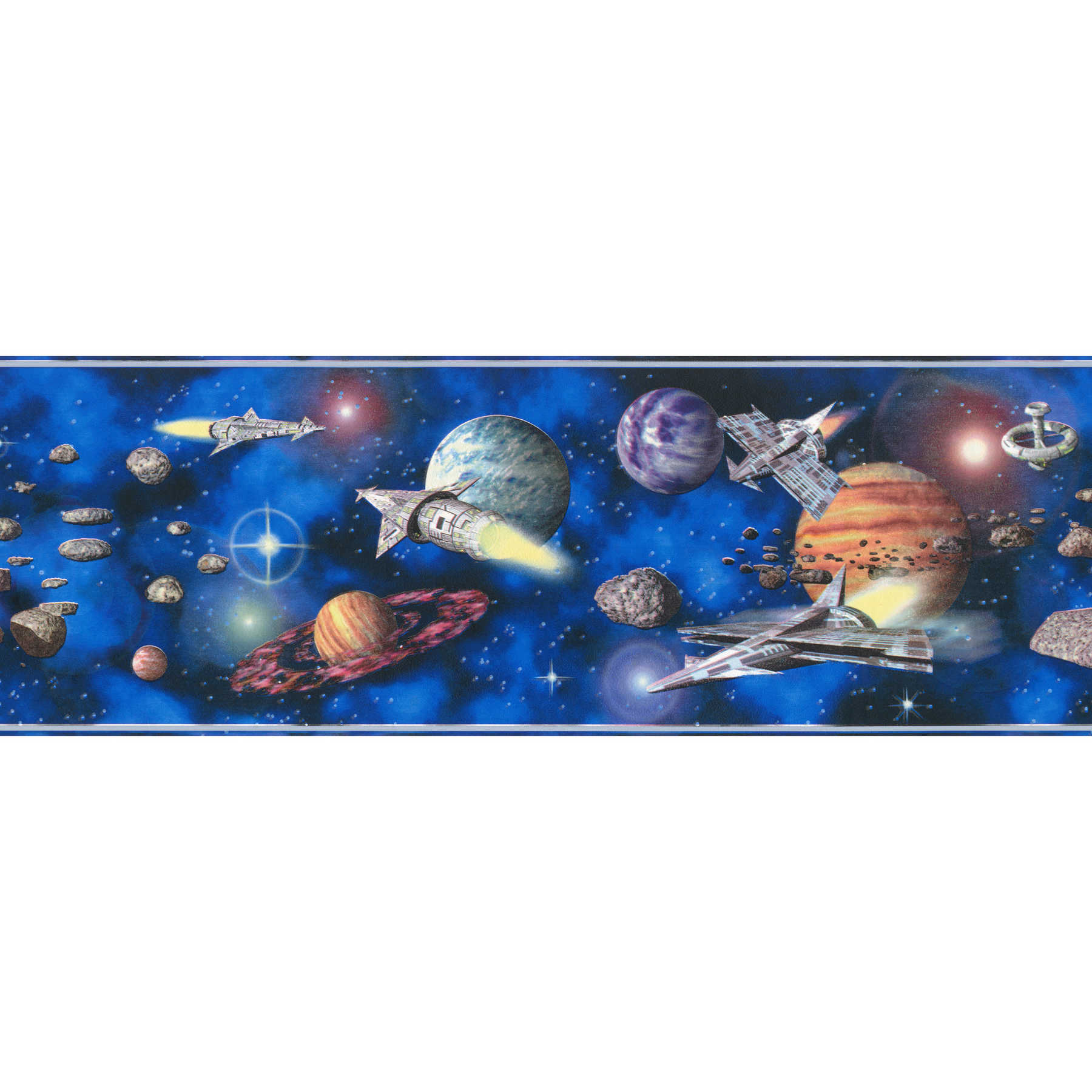         Nursery wallpaper border universe pattern - Colorful
    
