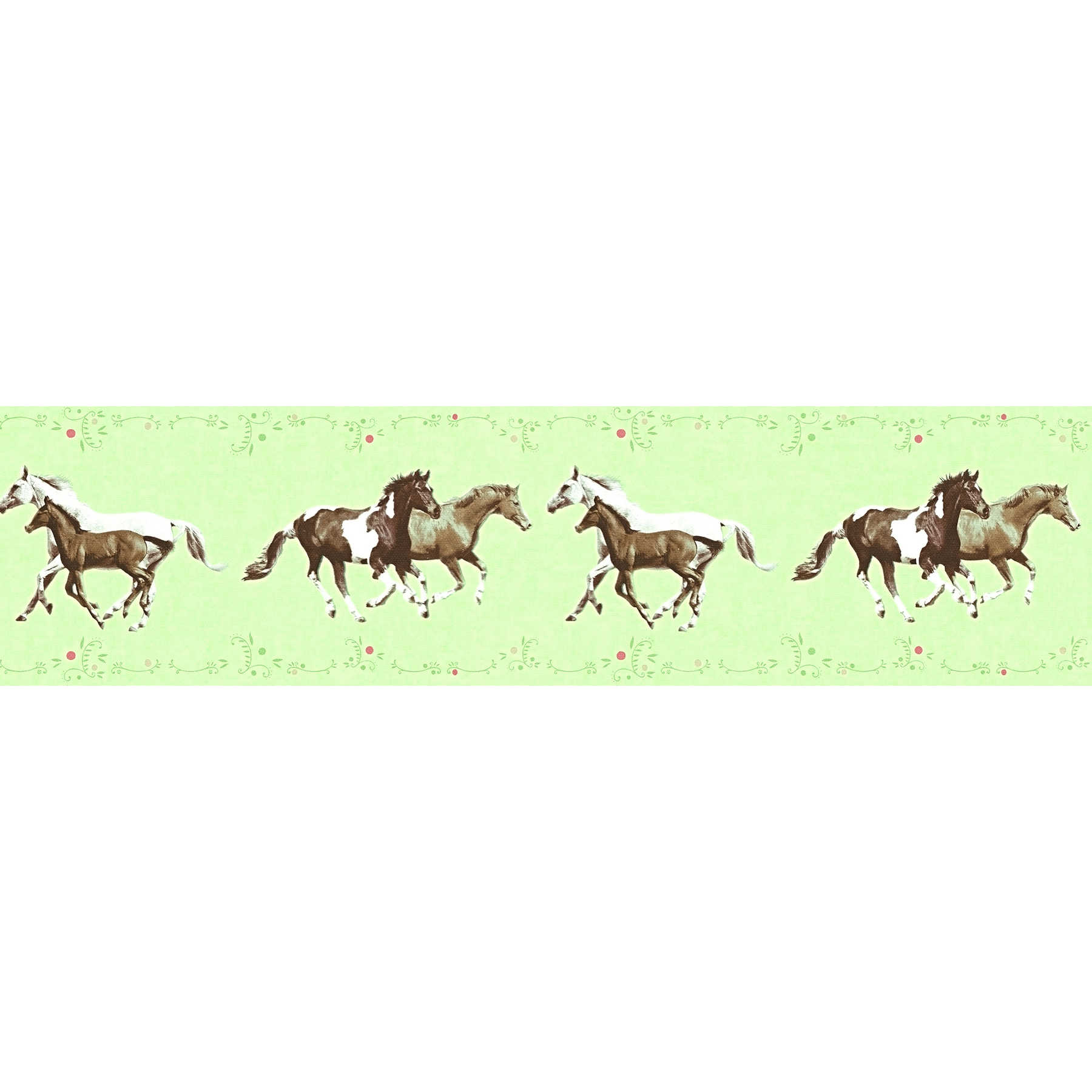         Wallpaper border horses for Nursery - Colorful, Green
    