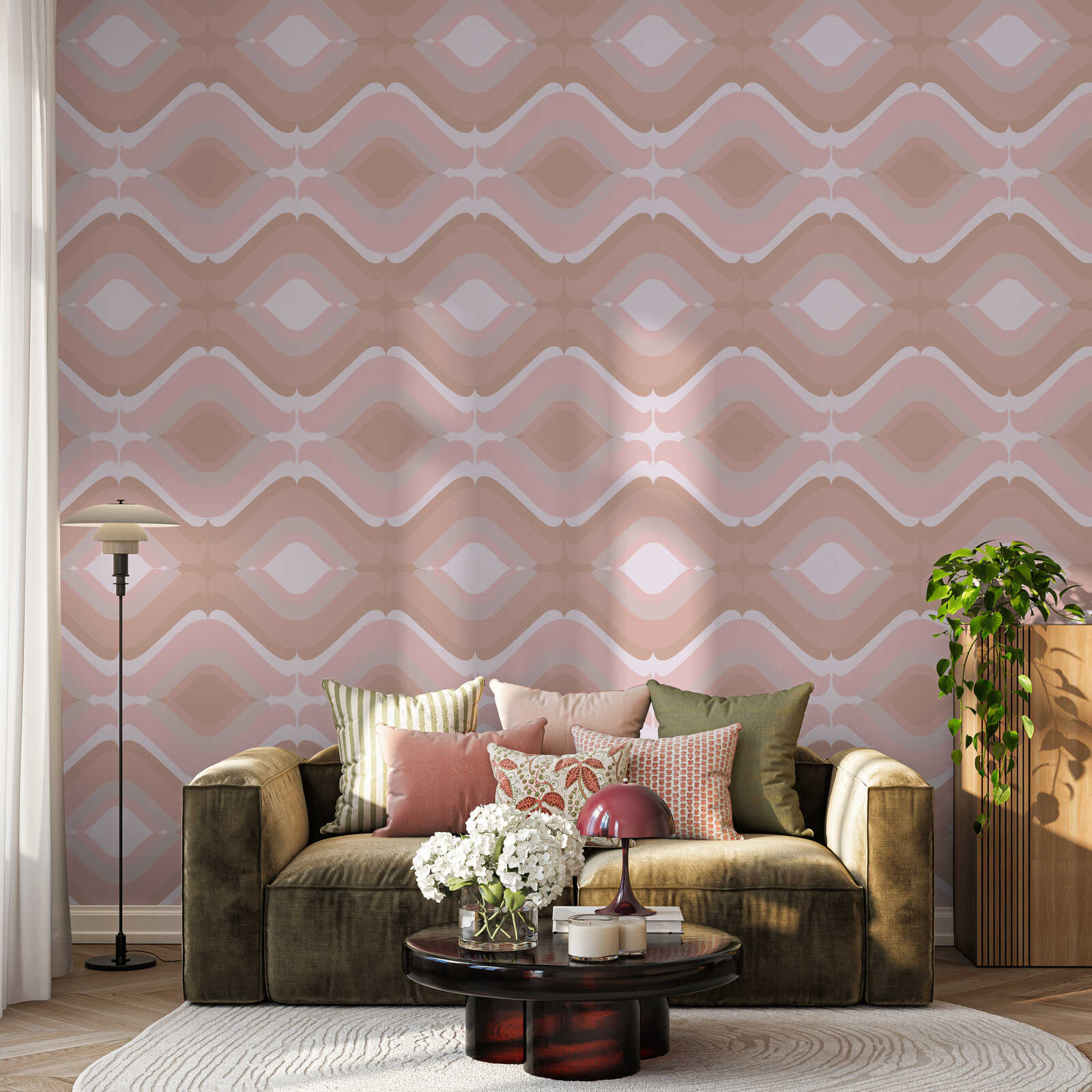 Wallpaper, Muster, Geometrisch, Pink, Wohnzimmer