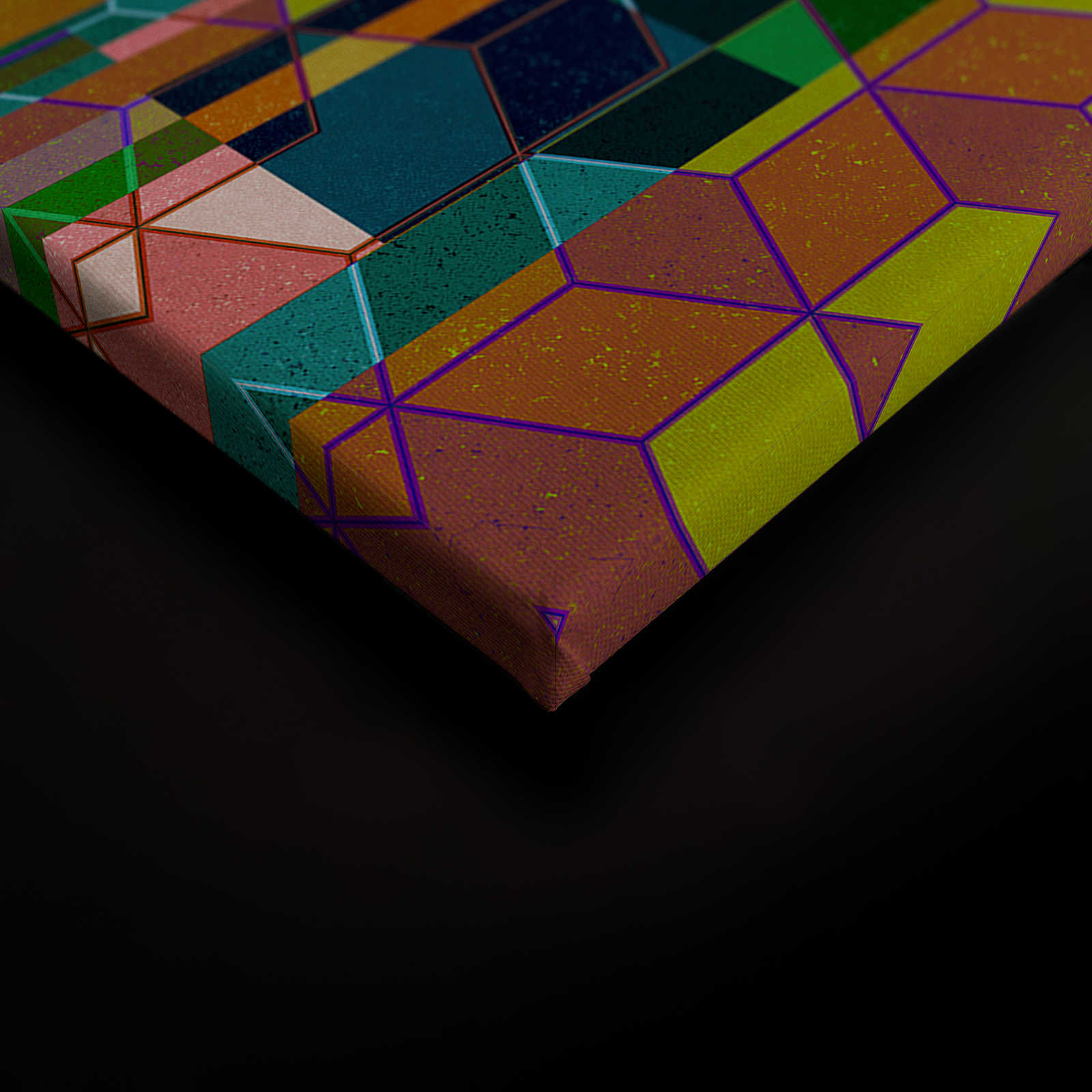             Mirage 1 - Leinwandbild Grafik Mosaik Muster Bunt – 0,90 m x 0,60 m
        