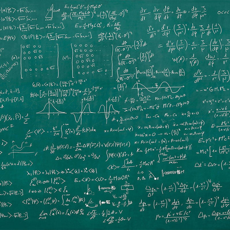         papier peint en papier style vintage - papier peint en papier intissés Tableau de classe avec dessins à la craie - Vert, Blanc
    