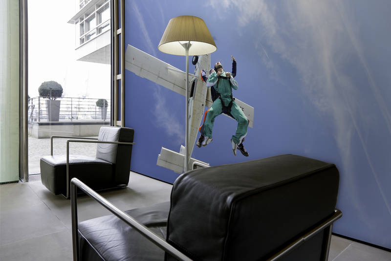             Fallschirm – Fototapete Tandemsprung & Himmelsblick
        