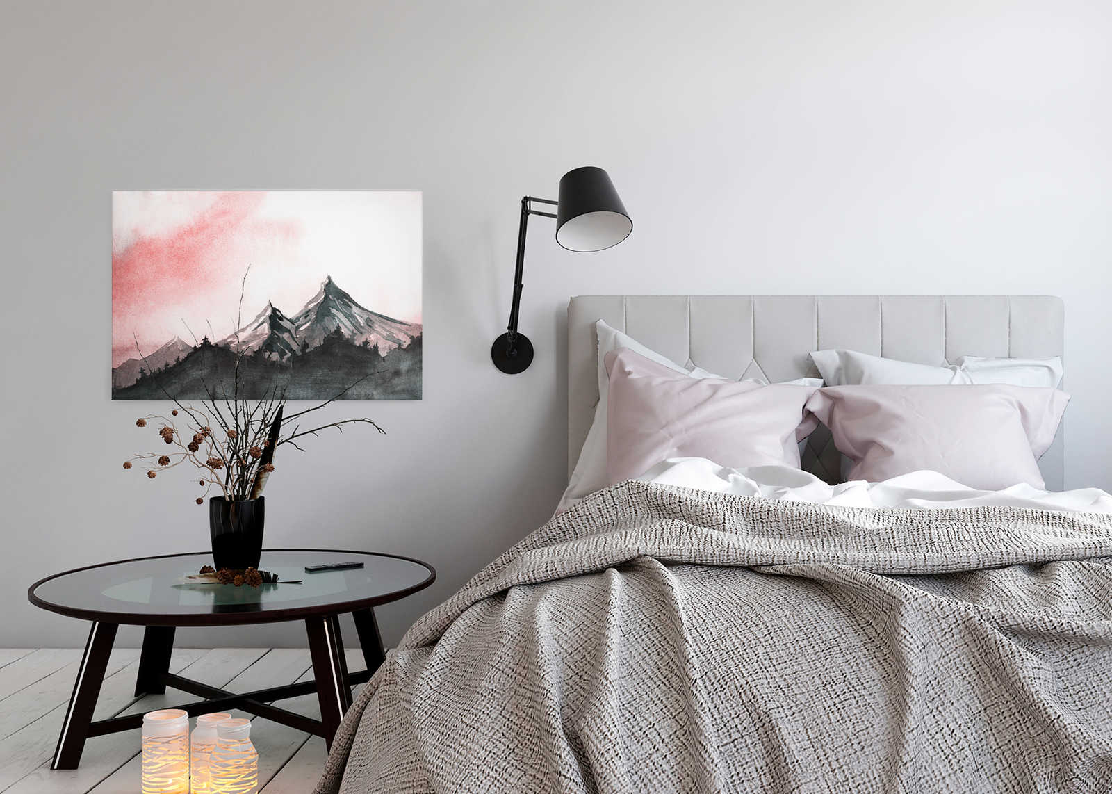             Leinwand mit Berglandschaft im Aquarell-Stil – 0,90 m x 0,60 m
        