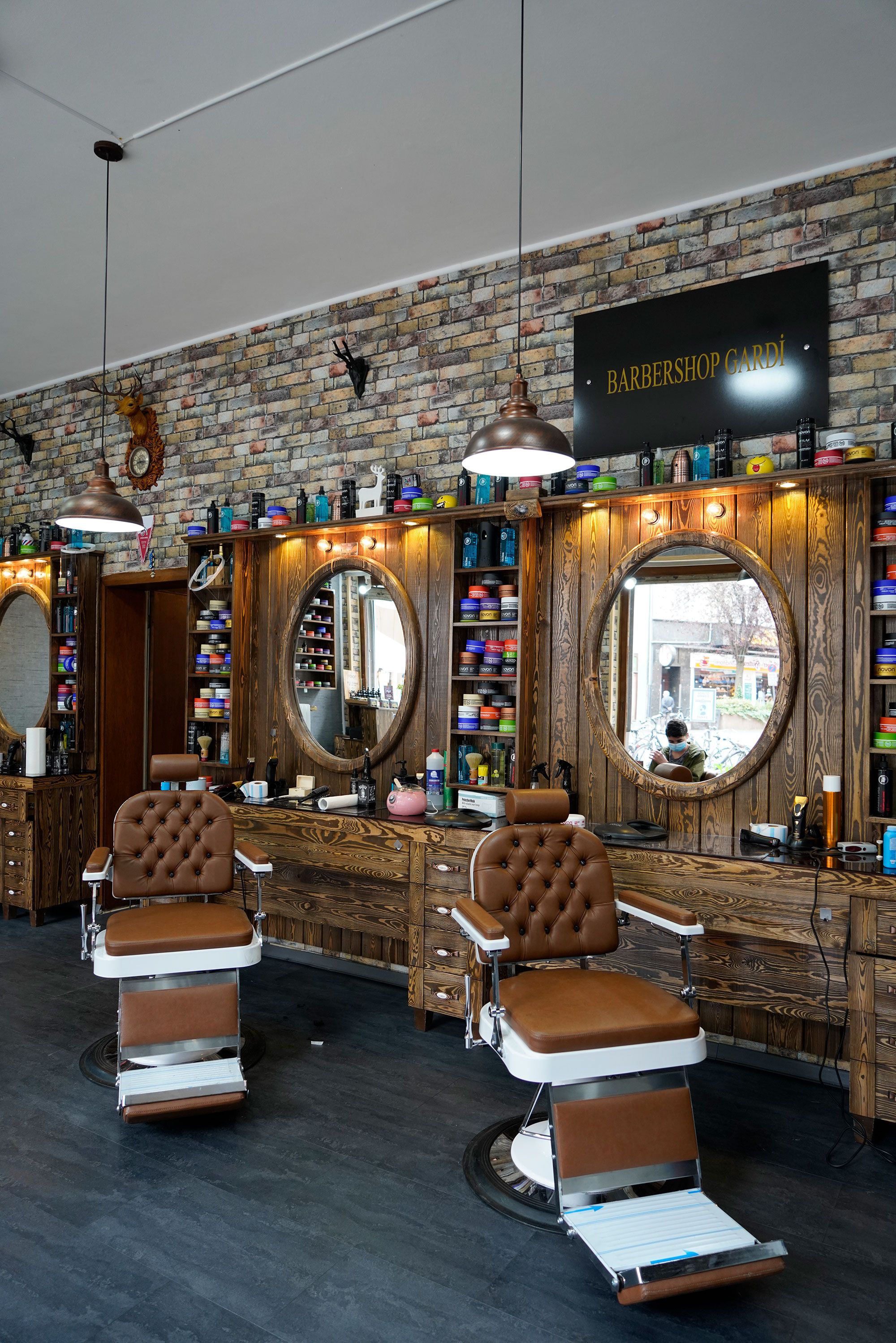 Steintapete im Friseur salon