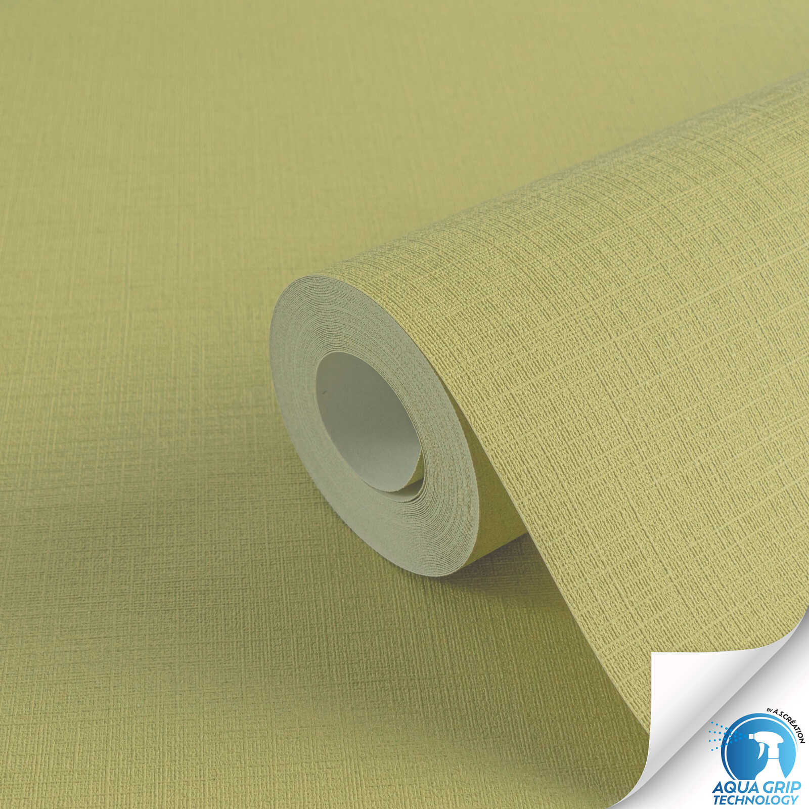         Lively floral non-woven wallpaper in a vintage style, slightly textured - Water. Fix. Ready. - Green
    