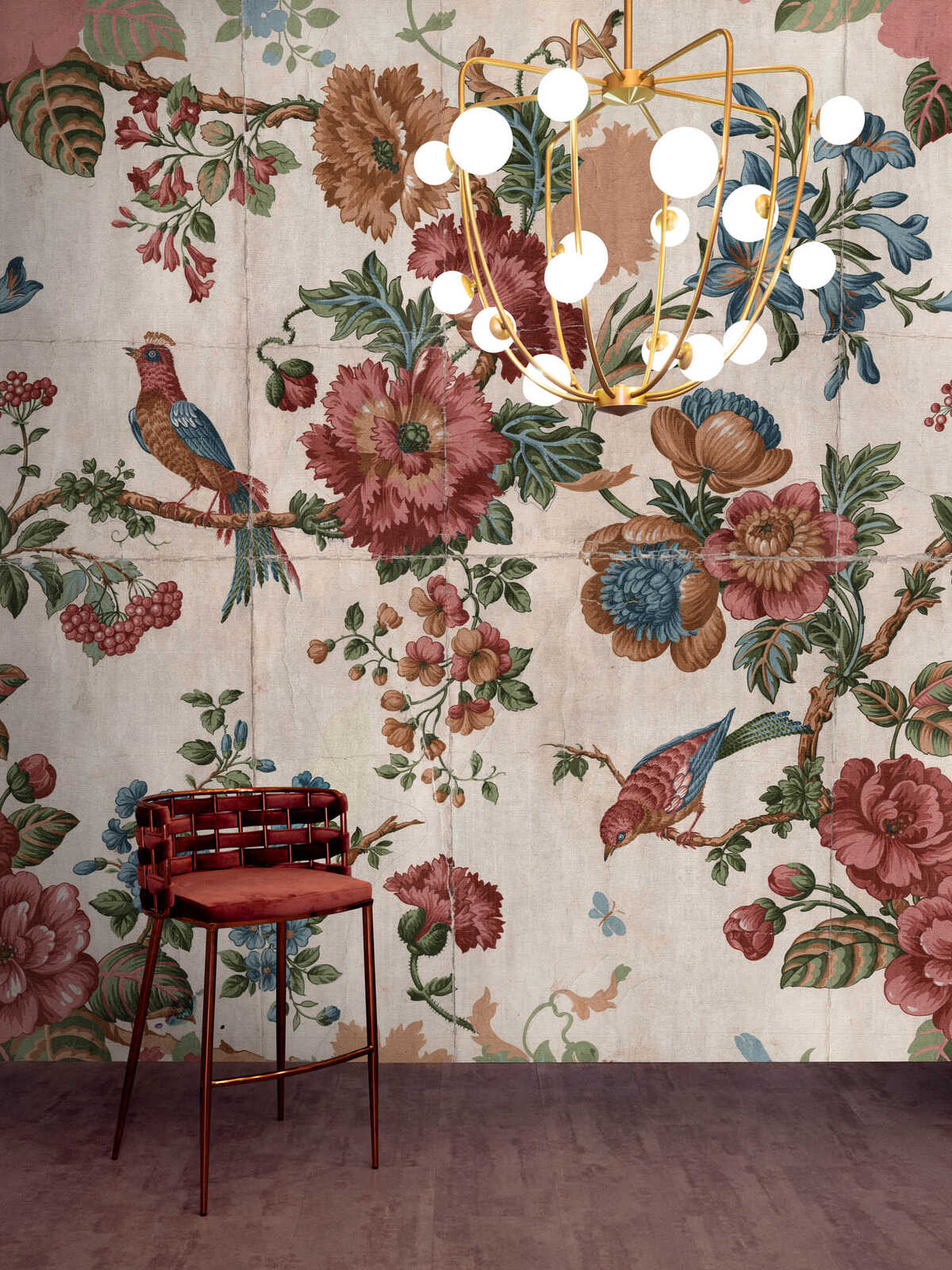 Leuchter, Lampe, Kunst, Mauer, Vogel