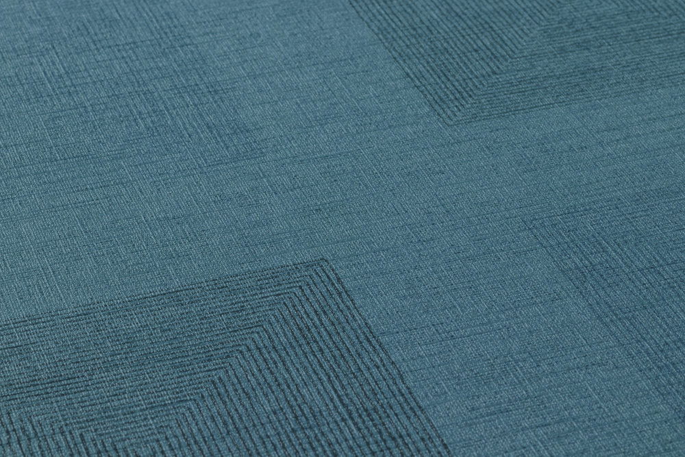             Afrikanische Tapete Grafik Muster mit Metallic-Effekt – Blau
        