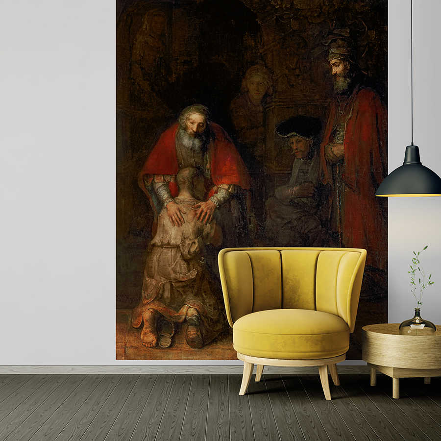 Wand mural,  Kunstdruck,  historische Szene,  rote Robe,  gelbes Stuhl