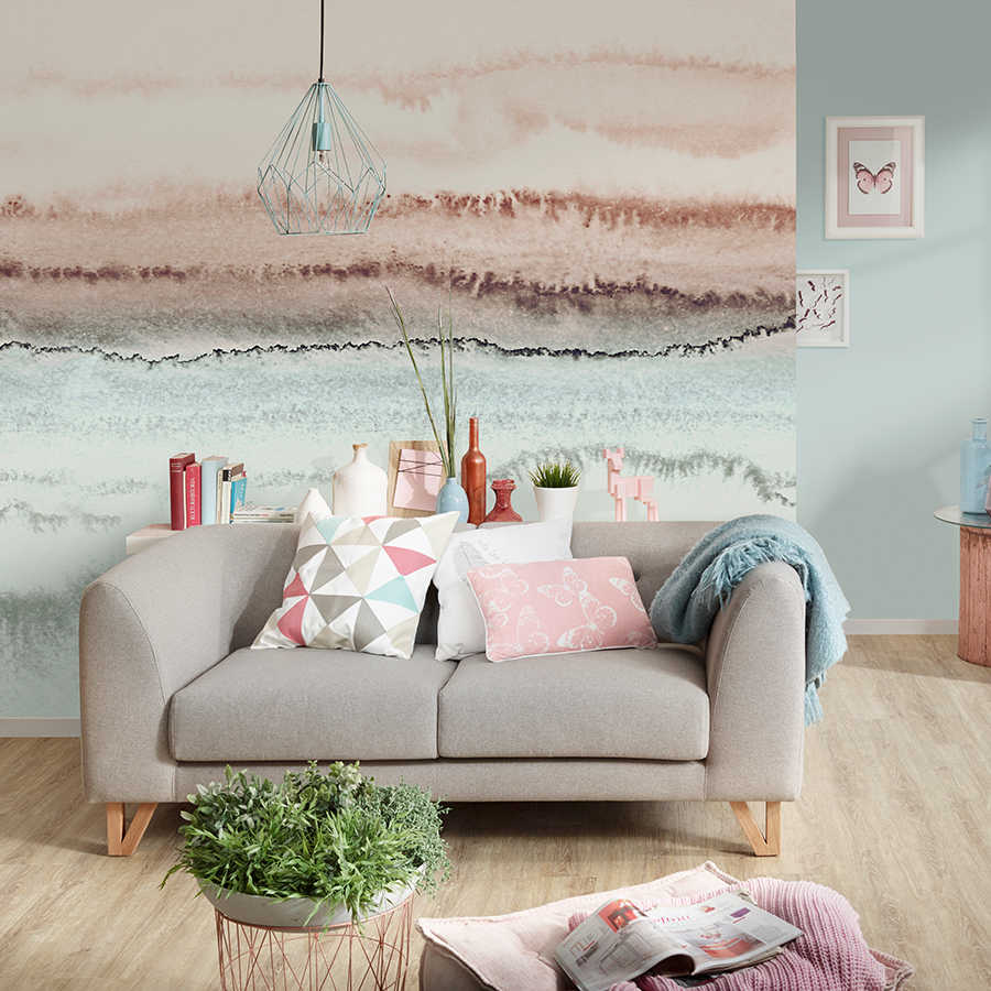         Aquarell Fototapete mit abstrakter Landschaft & Farbverlauf
    