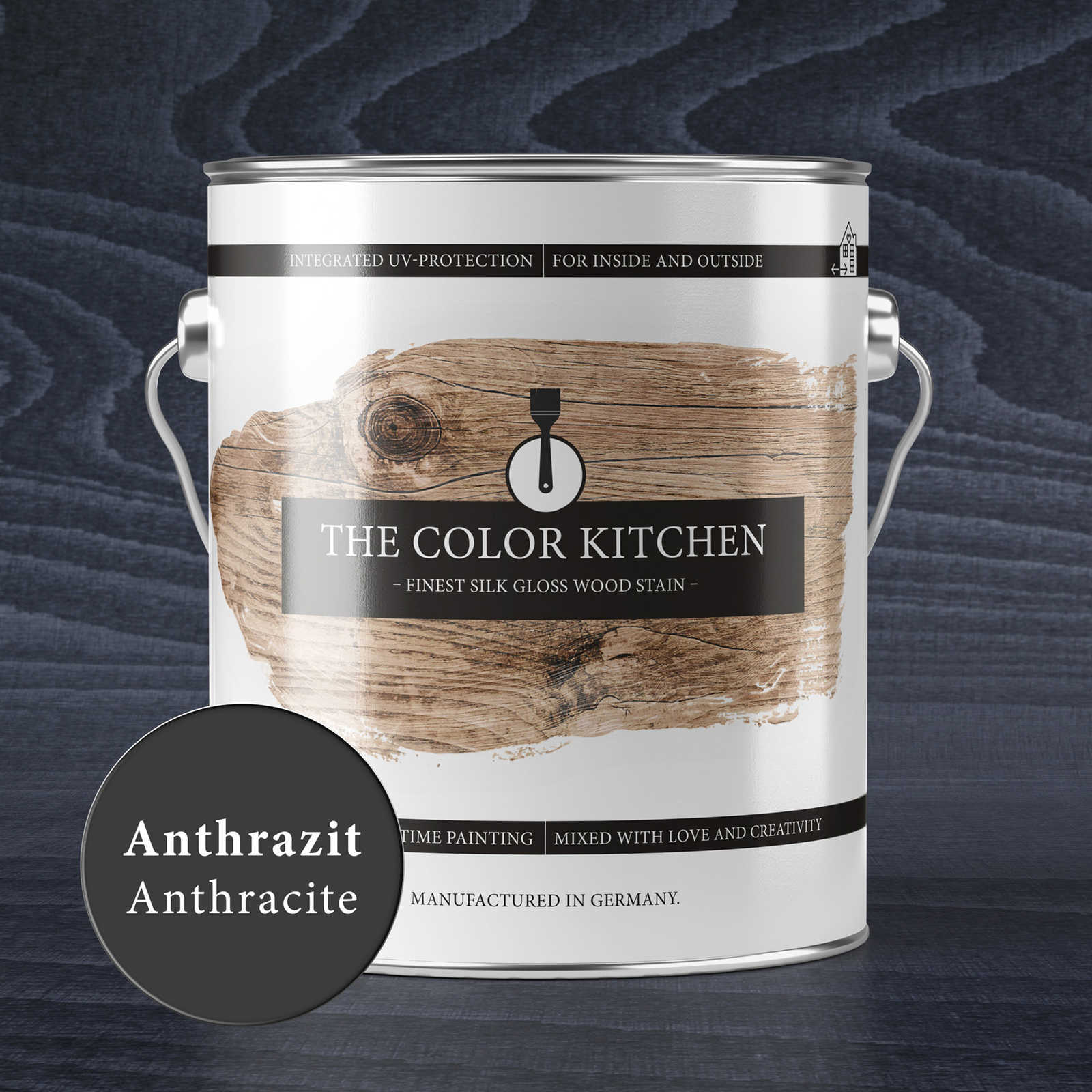 Anstrichdose, Holzoptik, Anthrazit, Anthracite, Holzölfinish