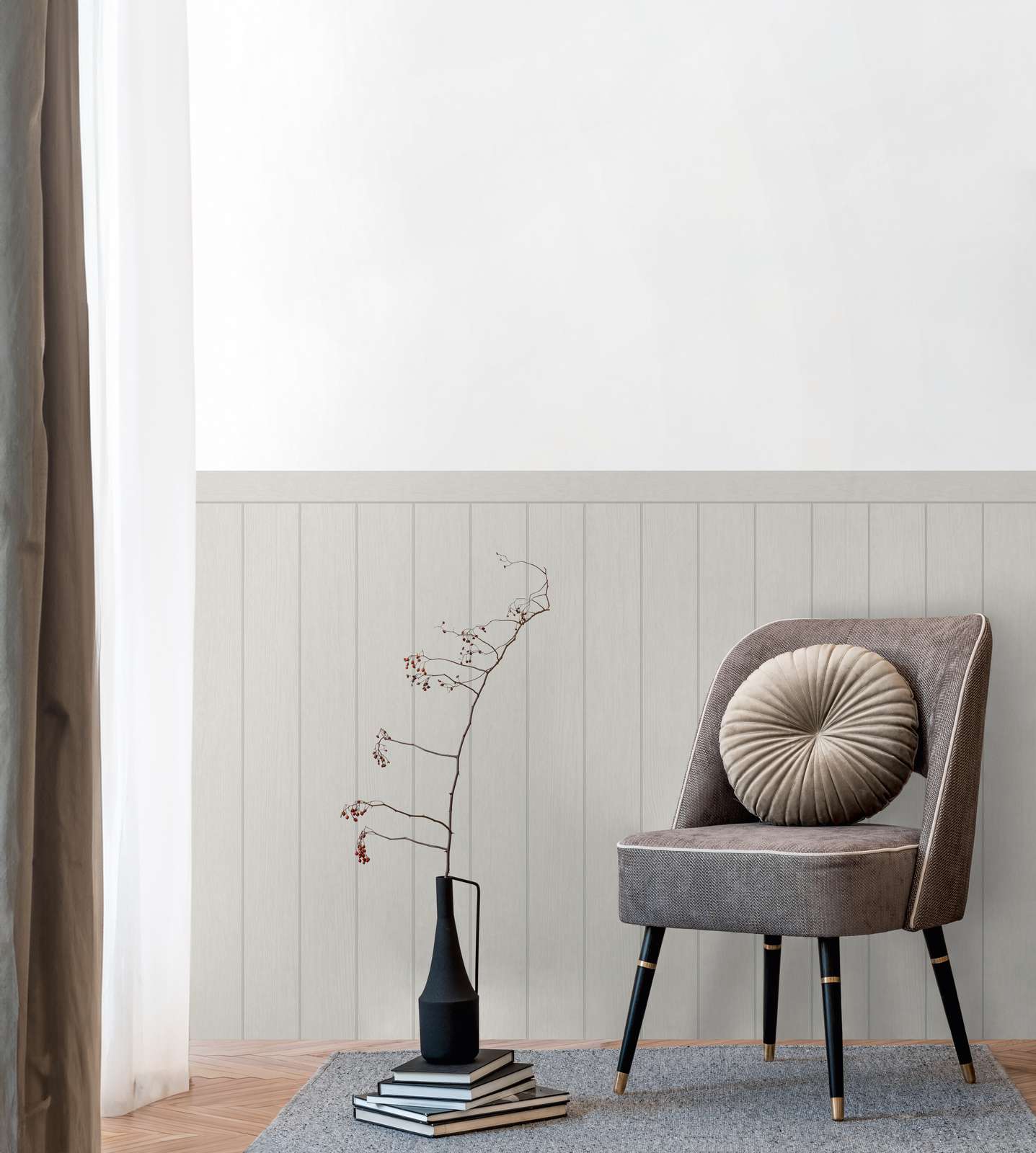             Vlies wandpaneel in houtbalkenlook - grijs
        