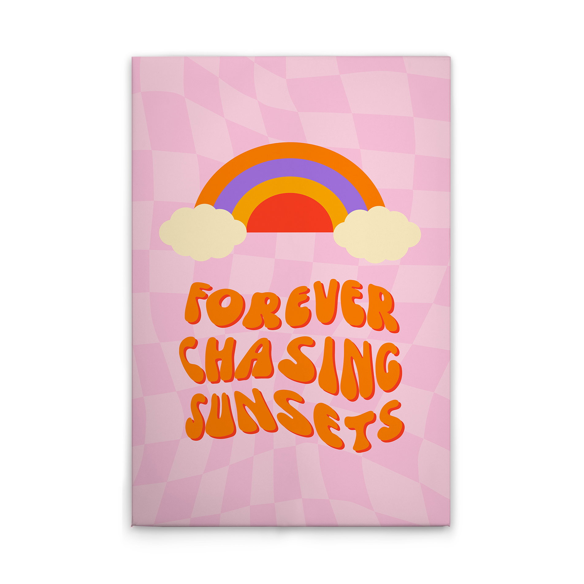 Chasing Sunsets - Leinwandbild mit Regenbogen-Motiv – 30 x 45 cm - Rosa, Pink