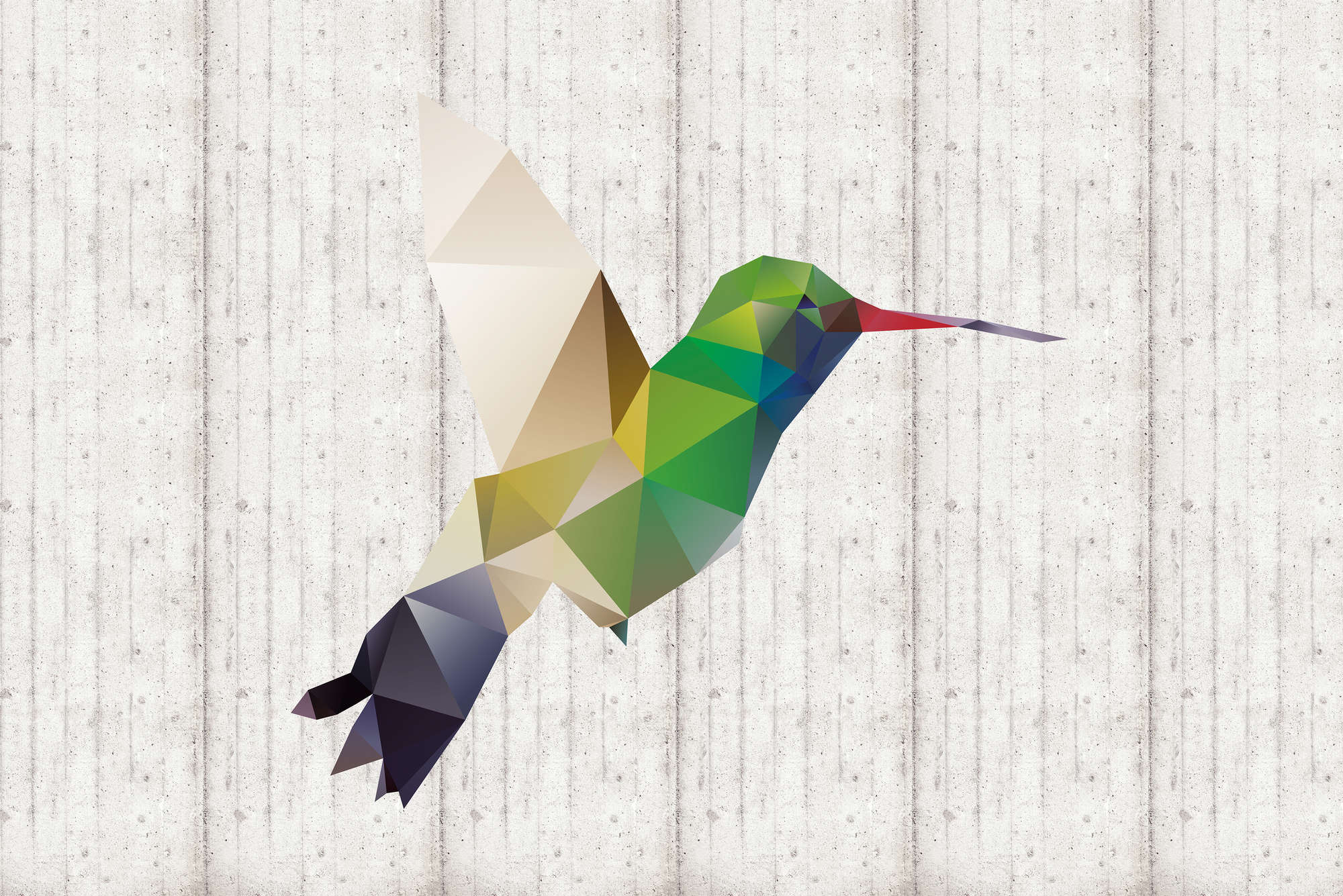 Graphic wallpaper hummingbird motif on premium smooth non-woven fabric