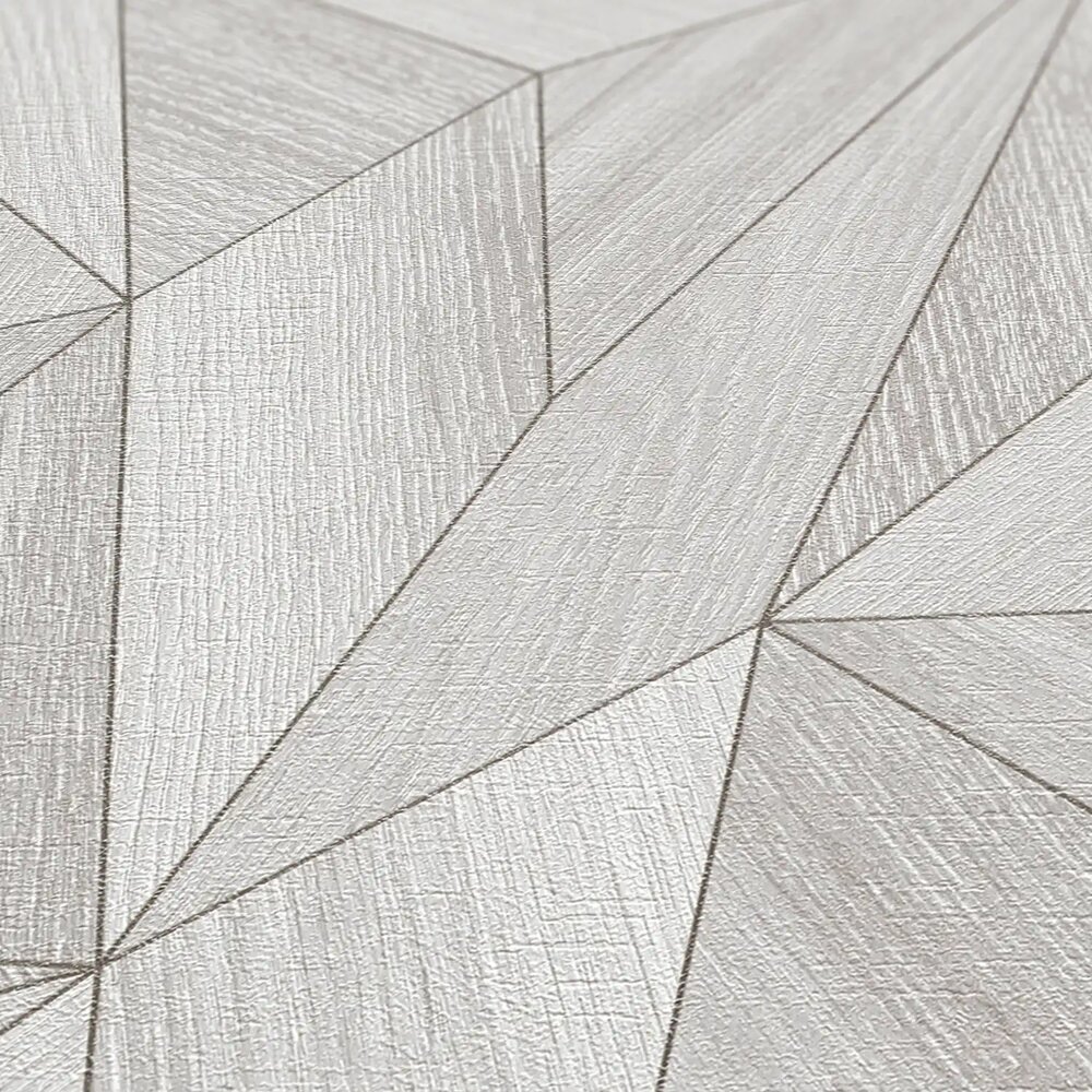 Daniel Hechter Moderne Vliestapete mit geografischem Muster und silbernen Akzenten – Grau, Metallic, Silber