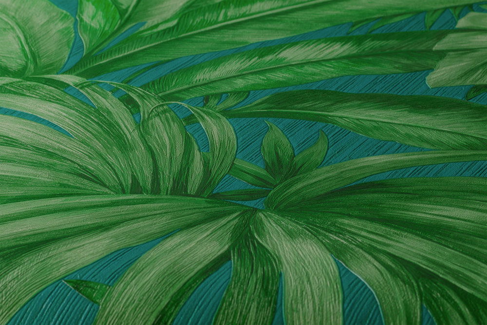             Dschungel Tapete VERSACE mit Palmblätter Motiv – Grün
        