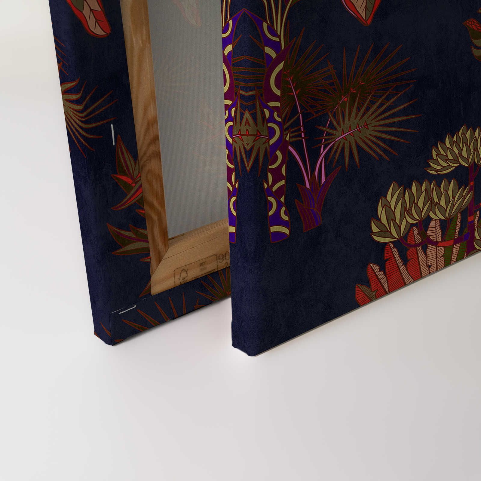             Lagos 2 - Palmen Leinwandbild African Style in bunten Farben – 0,90 m x 0,60 m
        