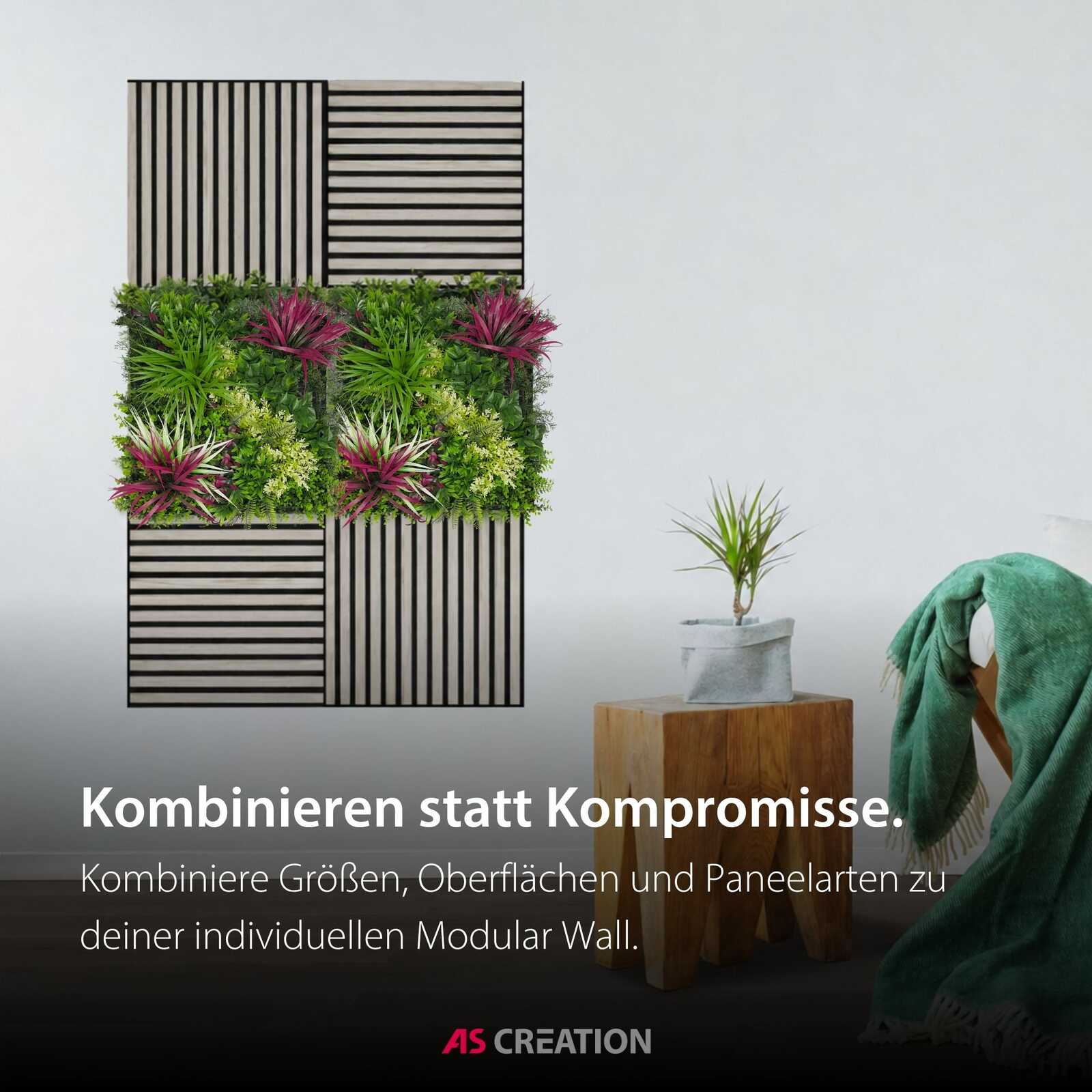 modularer wand, grüne pflanzen, Topfpflanze, Holzschemel, Raumdekoration