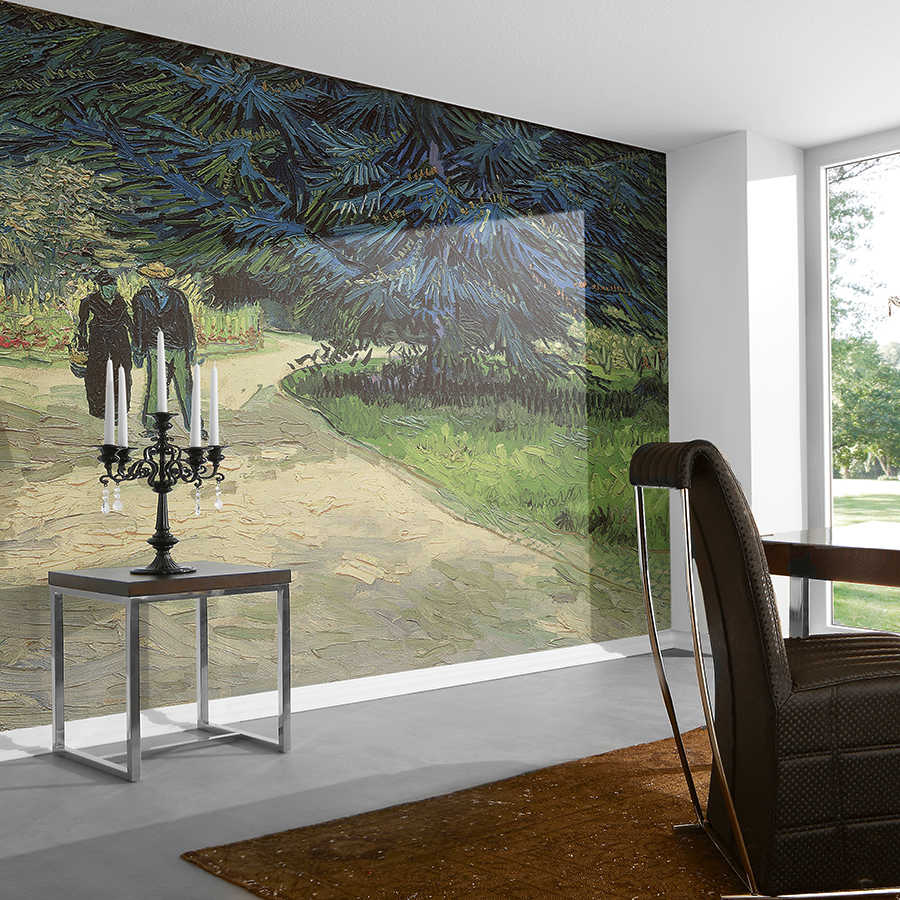 Wandbild, Wohnzimmer-Wandbild, Landschaftskunst, grüne Tapete, Kandelaber