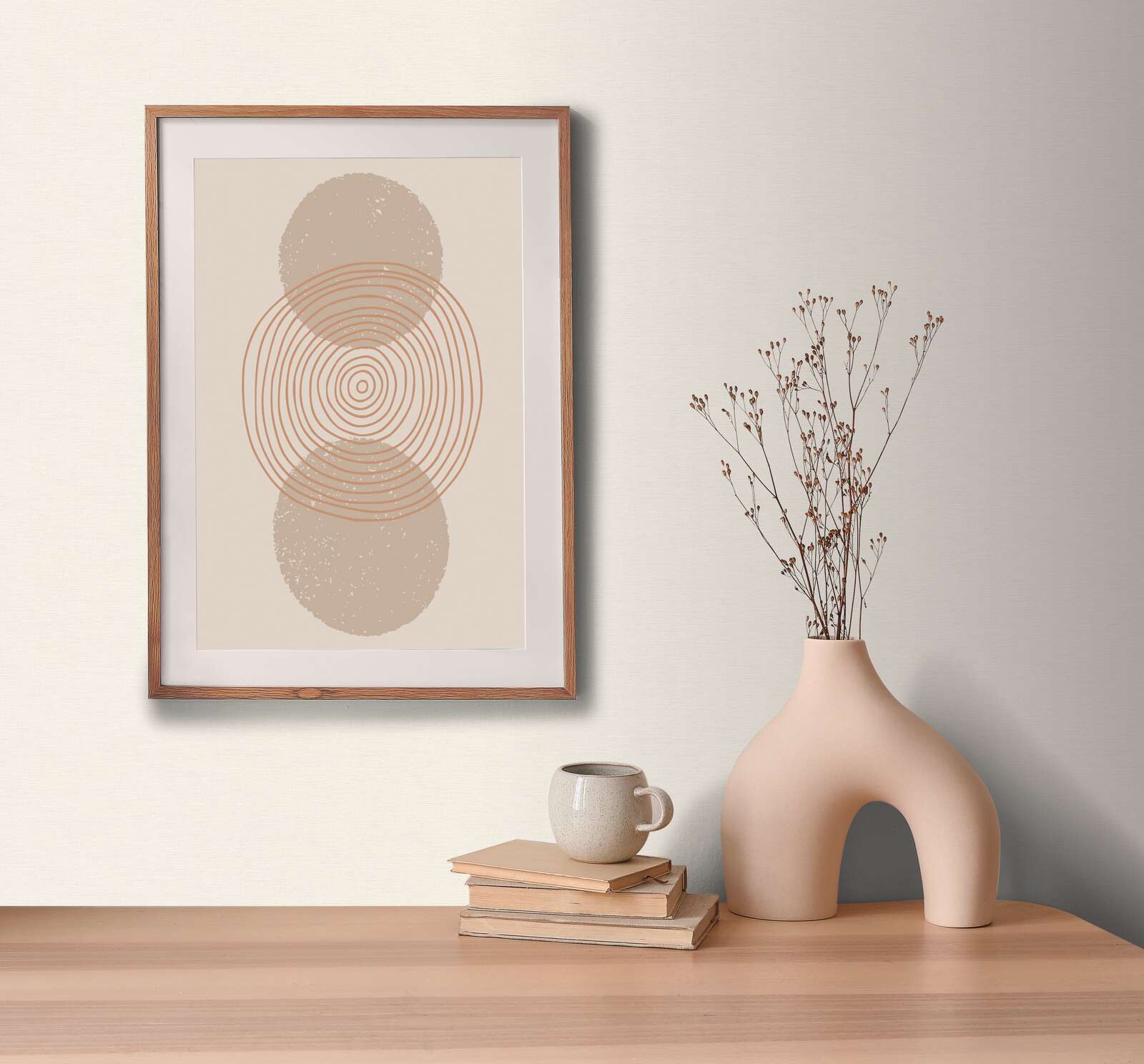 poster,  Kunstdruck,  geometrisch,  spiralenringe,  neutrale dekoration